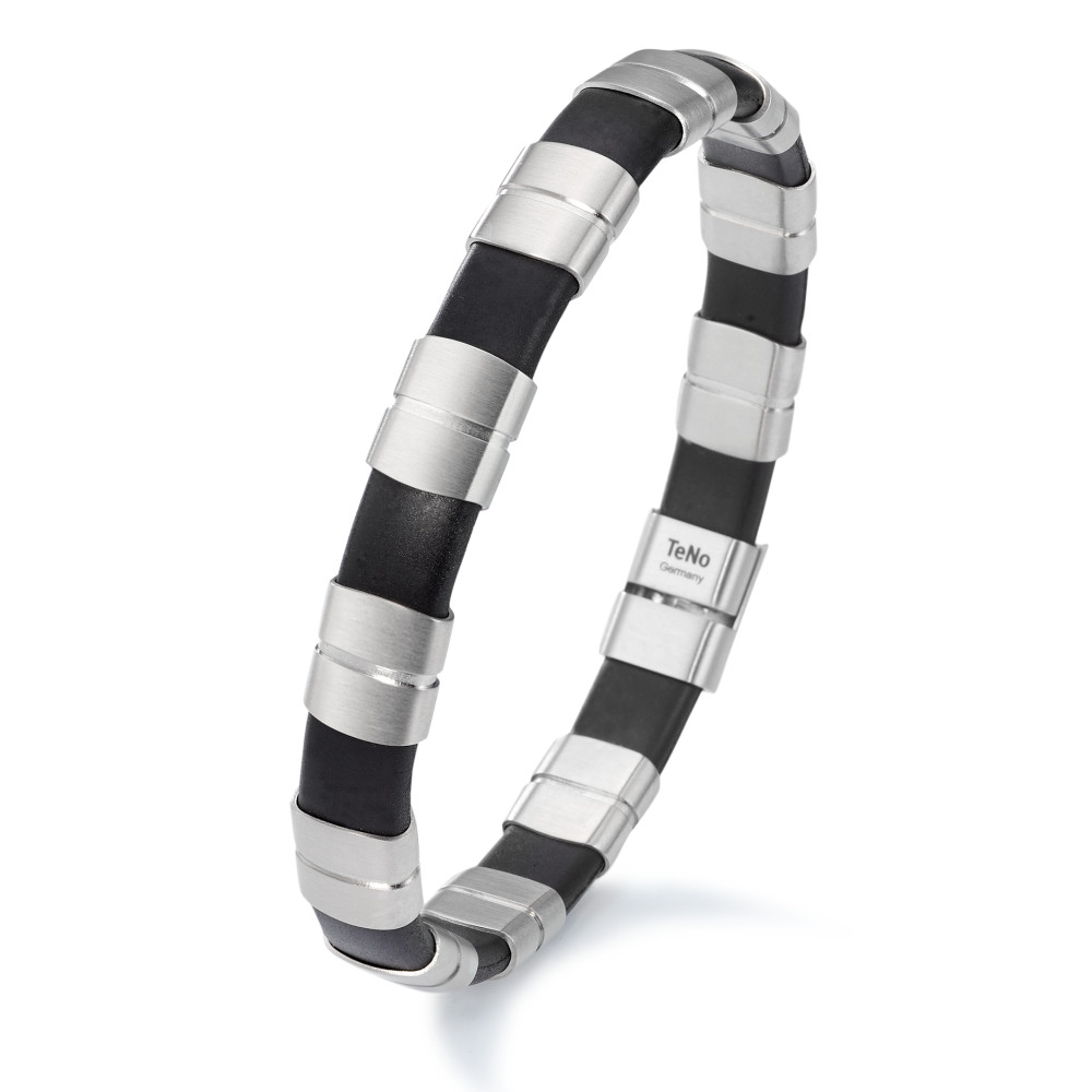 Armband TeNo Armband ShiKou aus Kautschuk und Edelstahl mit Safe Lock Verschluss 020.2100.17