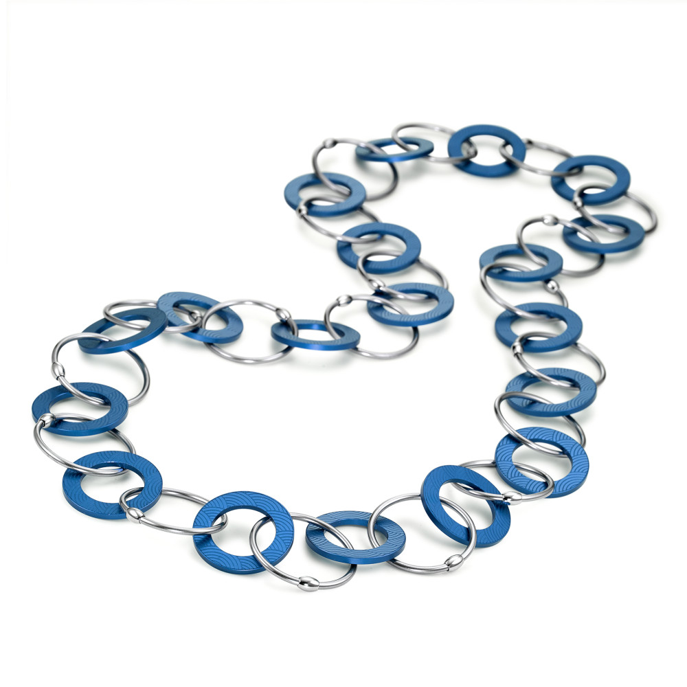 Collier TeNo Endless Kette  "Lapis Blue" aus Edelstahl und Aluminium  019.018RB3.80