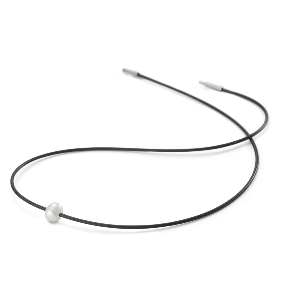 Collier TeNo Perlcollier aus Kautschuk mit weisser Perle 015.03PW01.50