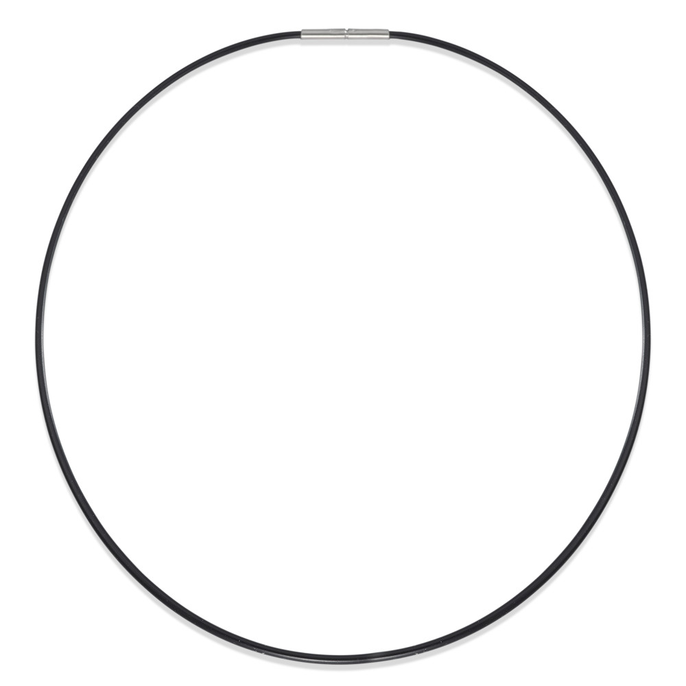 Collier Elegantes Damen-Collier aus schwarzem Kautschuk mit Verschluss aus hochwertigem Edelstahl. Das minimalistische Design vereint Komfort und Stil und ist vielseitig kombinierbar – perfekt für jeden Anlass. Langlebig, leicht und hautfreundlich. Ein zeitloses Schmuckstück für moderne Frauen. KA20/01-25-50
