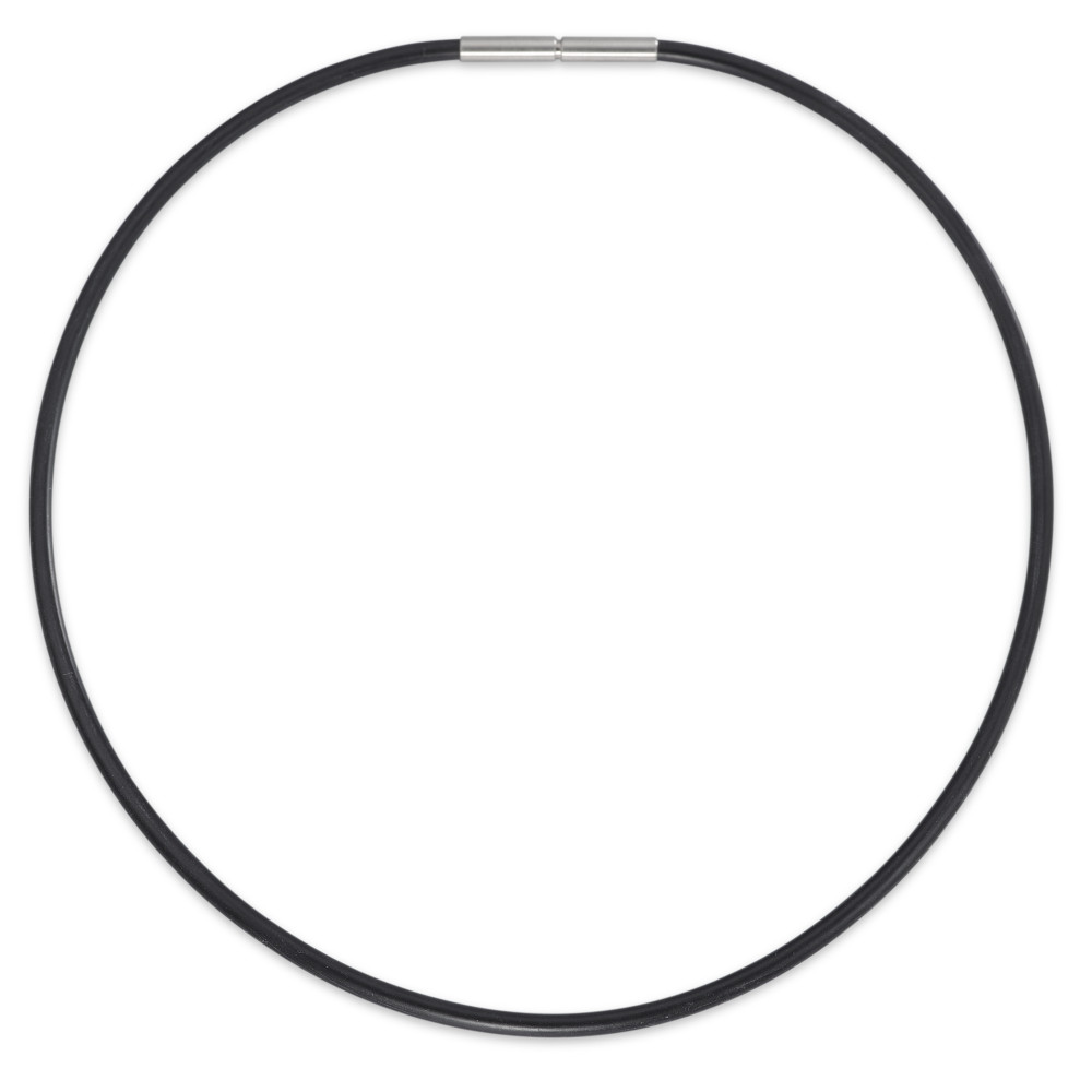 Collier Dieses elegante Damen-Collier vereint langlebigen Edelstahl mit flexiblem Kautschuk. Das schlichte, moderne Design macht es zum vielseitigen Accessoire für jeden Anlass. Ideal für modebewusste Frauen, die Wert auf Qualität und Komfort legen. KA30/01-35-42