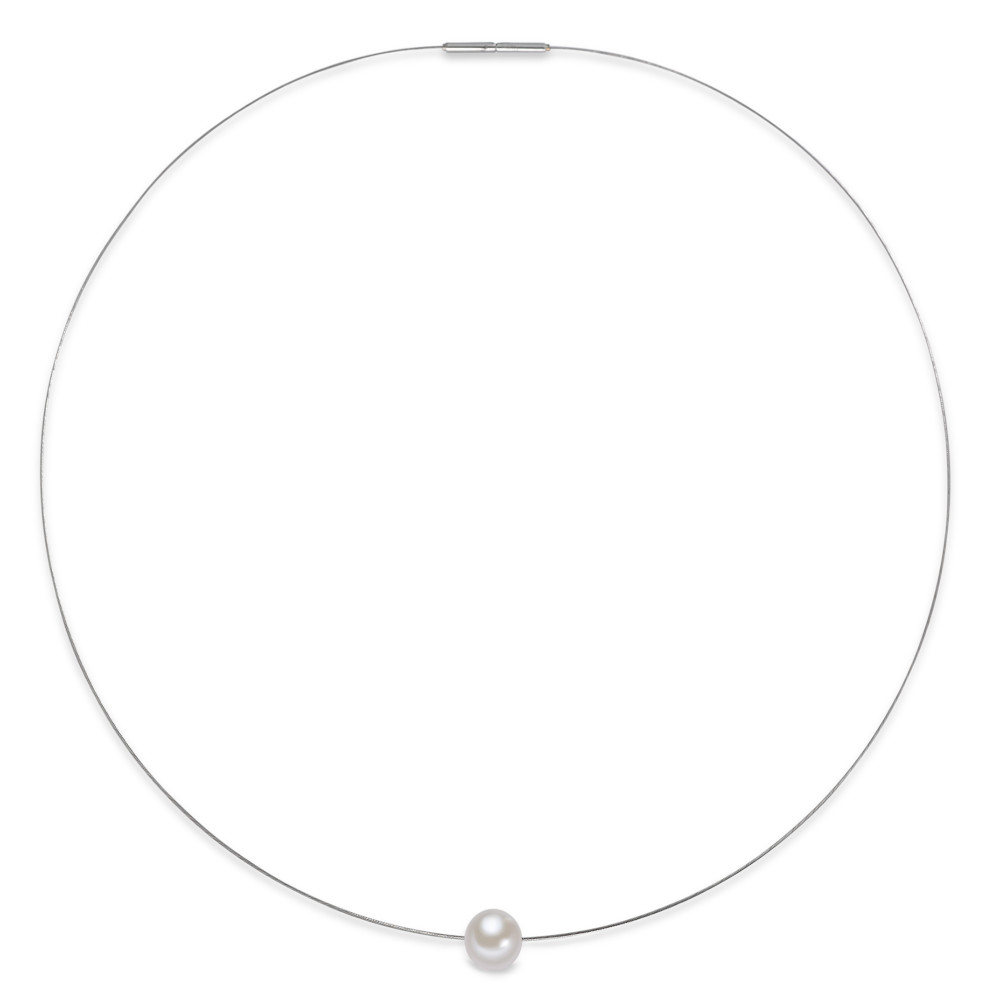 Collier TeNo Seilcollier aus Edelstahl mit weißer Perle 019.13PW01.45