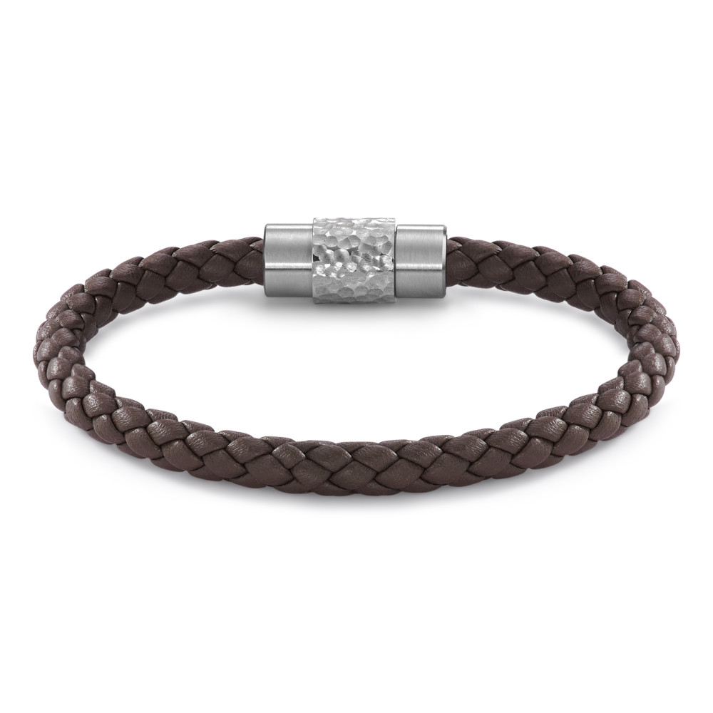 Armband Elegantes Herrenarmband aus braun geflochtenem Leder mit robustem Edelstahlverschluss. Das zeitlose Design kombiniert Stil und Funktionalität für den modernen Mann. Perfekt für den Alltag oder besondere Anlässe. Hochwertig verarbeitet und angenehm zu tragen. 026.3300.D85.20