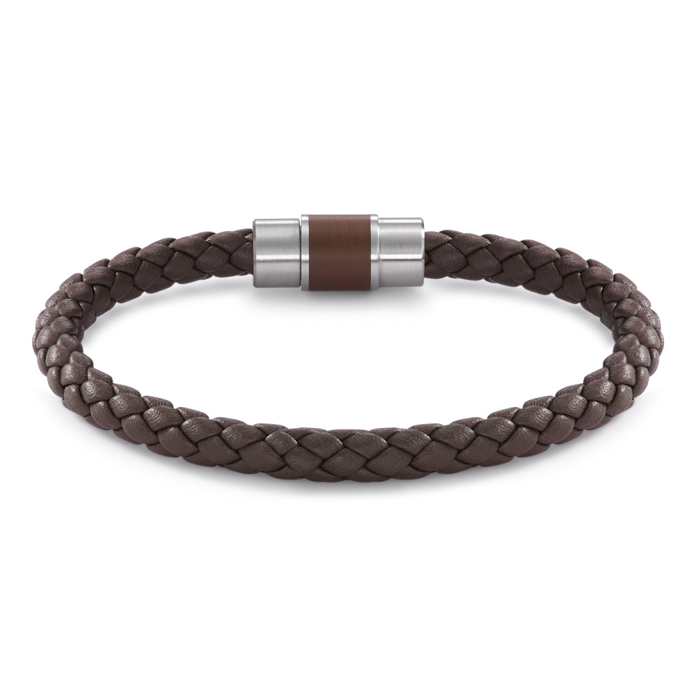 Armband TeNo Armband DyKoN aus braunem Leder mit Edelstahl-Keramikschliesse und Safe Lock System 026.3300S.19