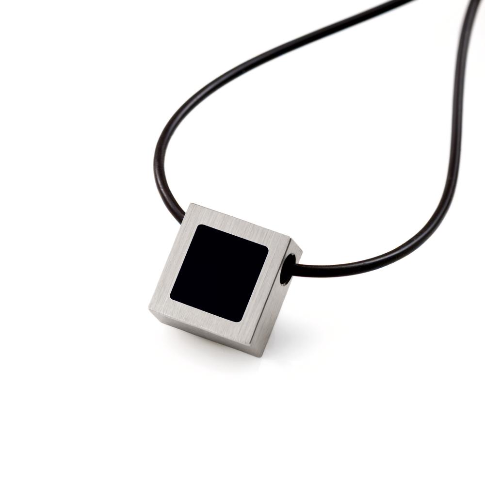 Anhänger TeNo Design Anhänger Edelstahl und Keramik im Quadrat Design 044.1300.D1