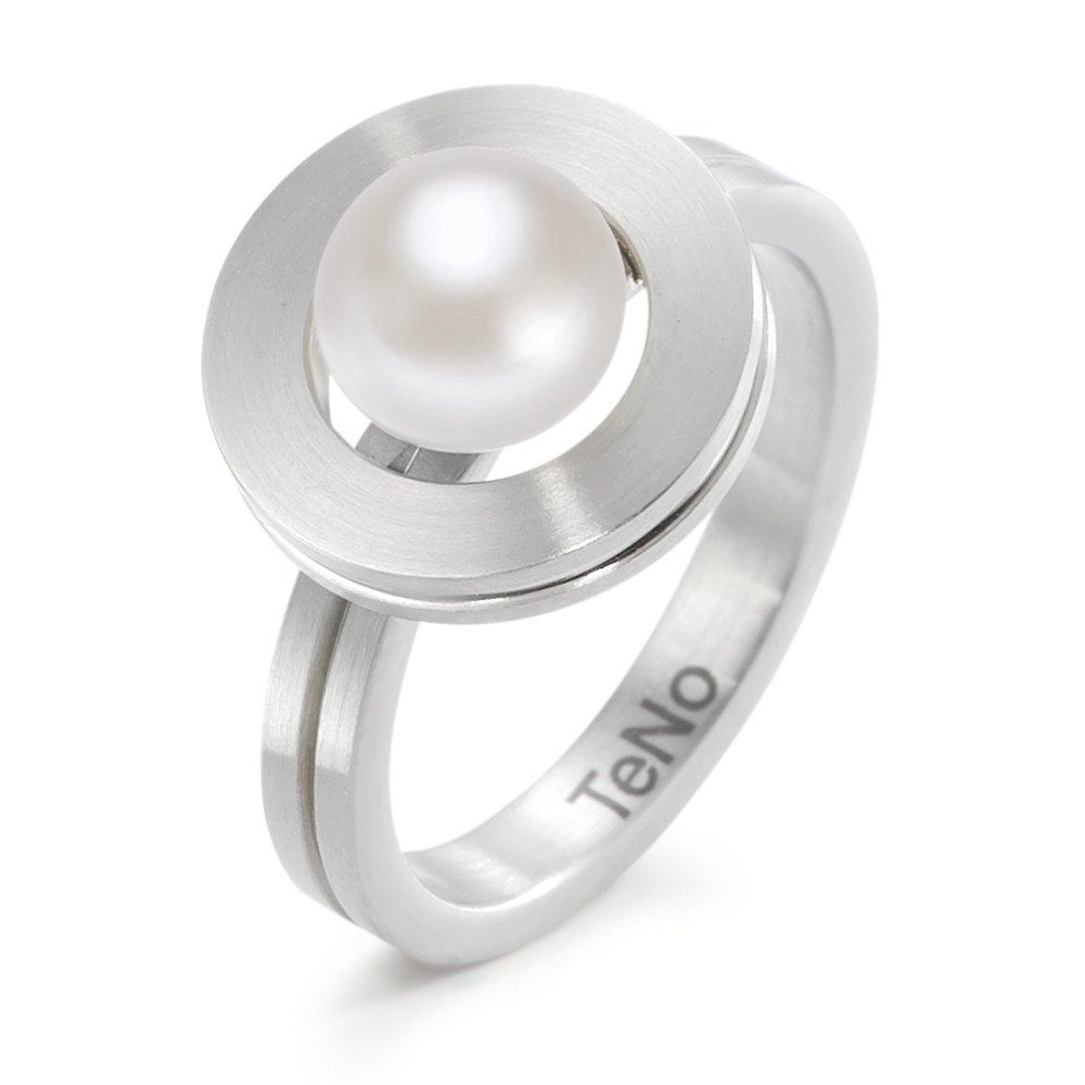 Fingerring Eleganter Damen Fingerring aus hochwertigem Edelstahl mit einer edlen Süßwasserzuchtperle als Highlight. Das moderne Design vereint zeitlose Eleganz mit einem Hauch Raffinesse und macht den Ring zum perfekten Accessoire für jeden Anlass. Pflegeleicht und langlebig. 069.17PW01.XX