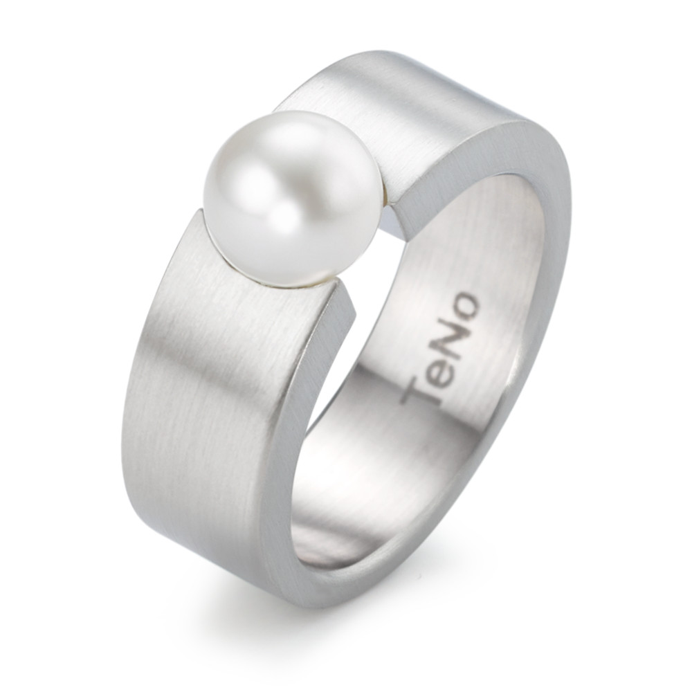 Fingerring Moderner Damen Fingerring aus hochwertigem Edelstahl, veredelt mit einer eleganten Süsswasserzuchtperle. Das zeitlose Design verbindet zeitgemäße Schlichtheit mit natürlicher Schönheit – perfekt für jeden Anlass und ein stilvolles Accessoire im Alltag. 069.202PW01.XX
