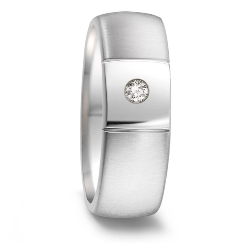 Fingerring TeNo Partnerring TaMoR aus Edelstahl mit Brillantpavée TW/si 069.2617.D49.XX