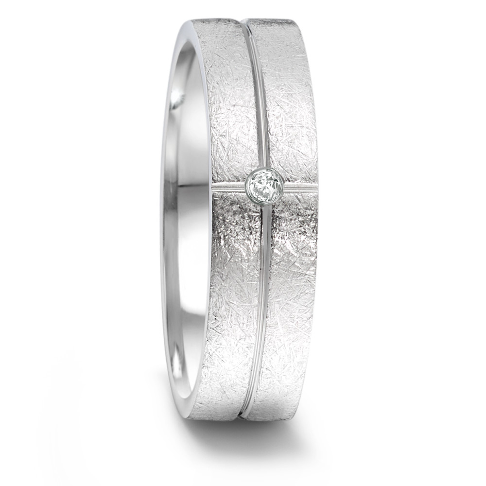 Partnerring TeNo Ring YuNis Edelstahl eismatt mit Brillant TW/si 0,02 Carat 069.3112.D54.XX