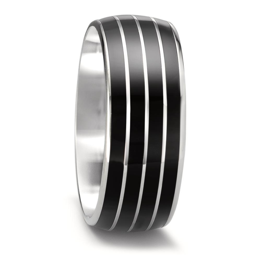 Partnerring TeNo Ring TaMoR Edelstahl und Keramik im Linien Design 164.2600.D74.XX