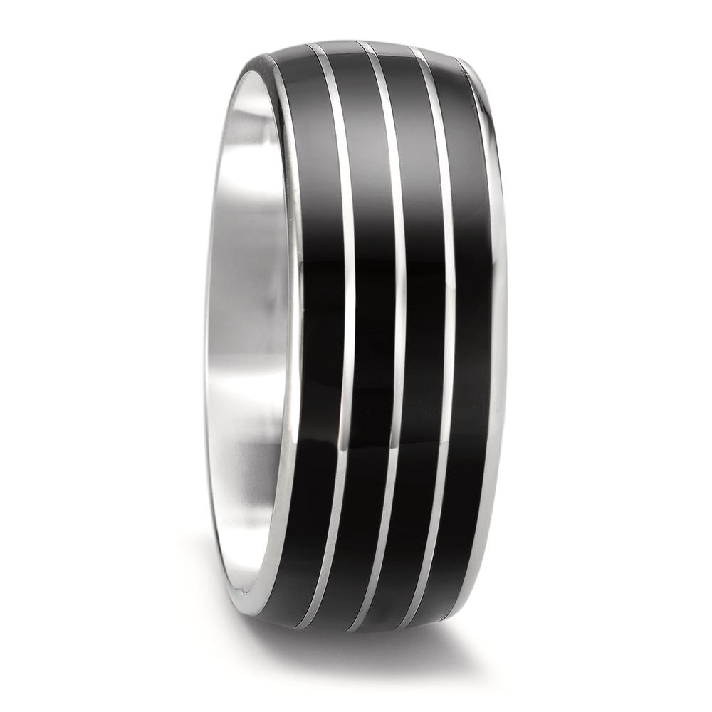 Fingerring TeNo Ring TaMoR Edelstahl und Keramik im Linien Design 164.2600.D74.XX