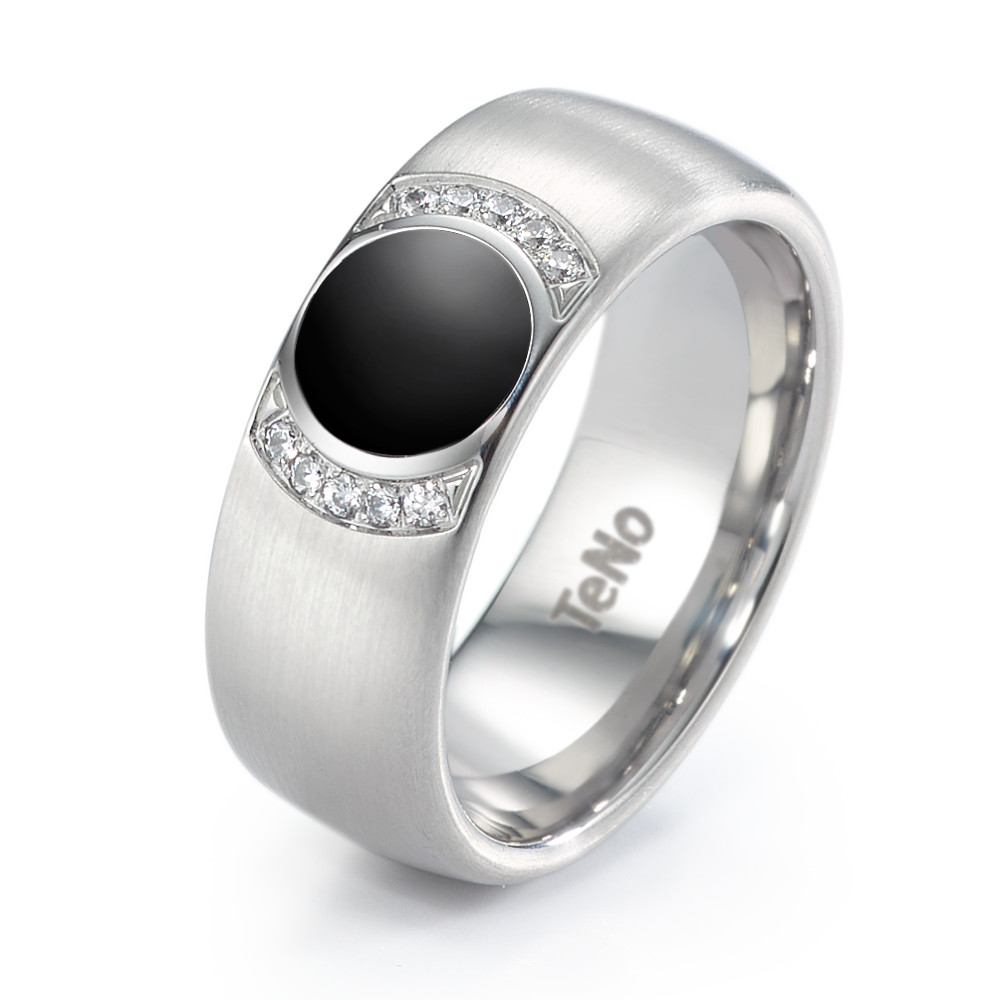 Fingerring TeNo deluxx Ring TaMoR mit Brillantpavée 0,08 ctTW/si und Keramik 064.26P02.D80.XX