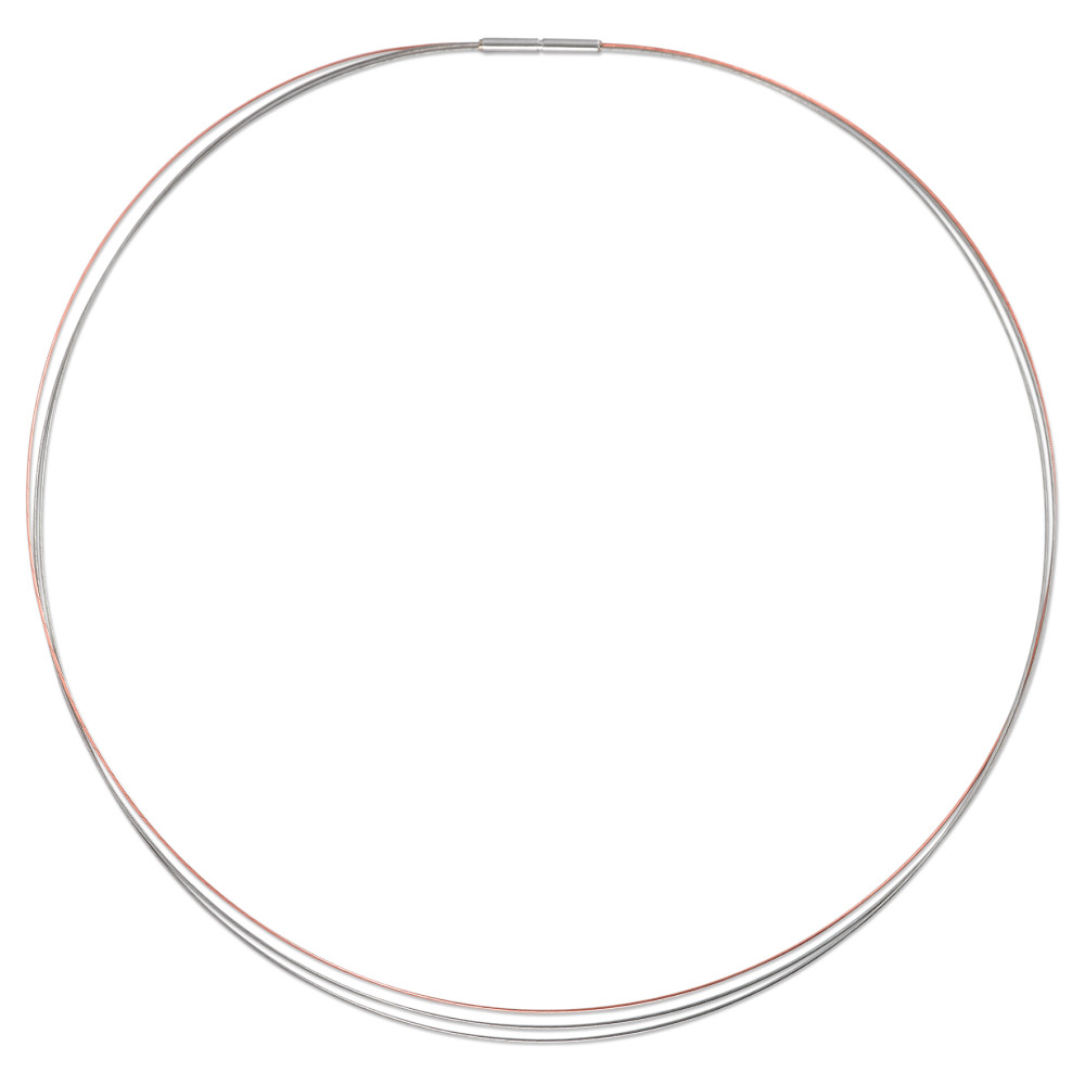 Collier TeNo Seilcollier DiaRa bicolor 3 rhg. aus Edelstahl rosé vergoldet  SSE50/003Pr-20-50 - 011.0200RG.50