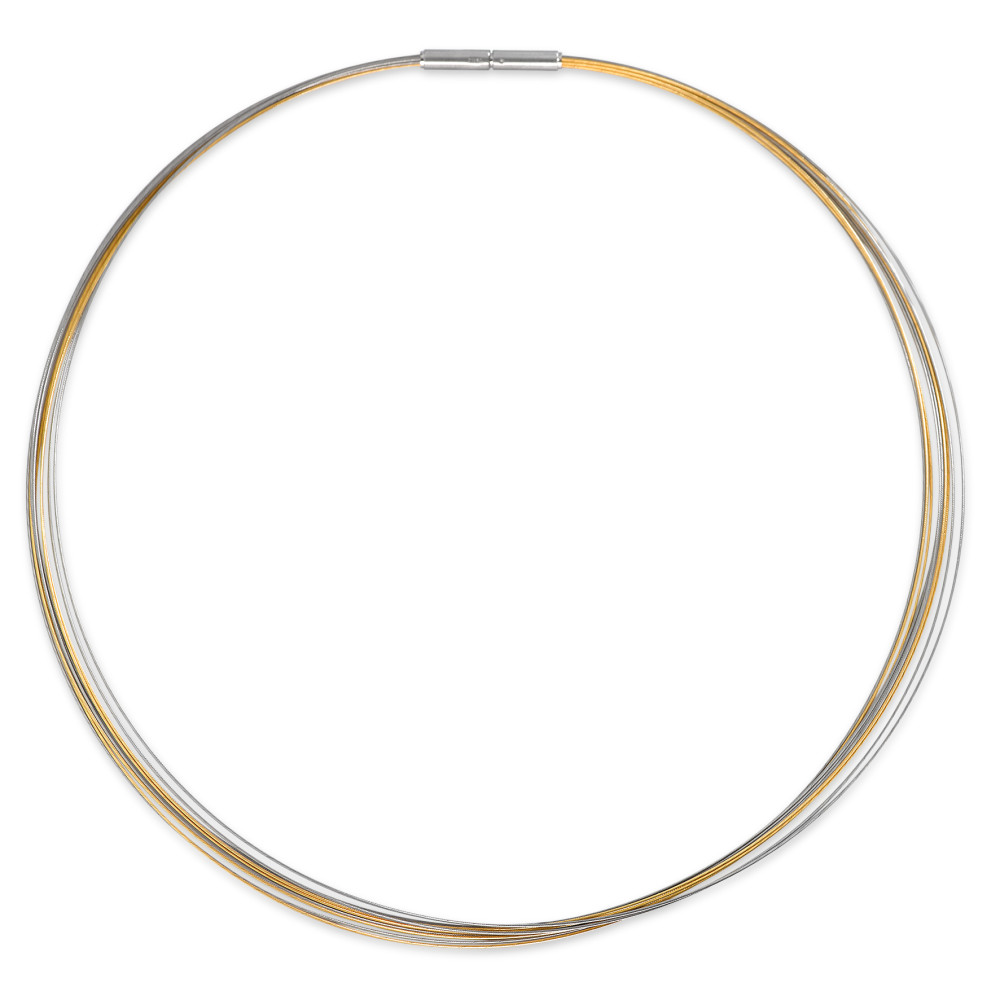 Collier TeNo Seilcollier DiaRa bicolor 10 rhg. aus Edelstahl gelb vergoldet  T-011.0300.40 - 011.0300.40