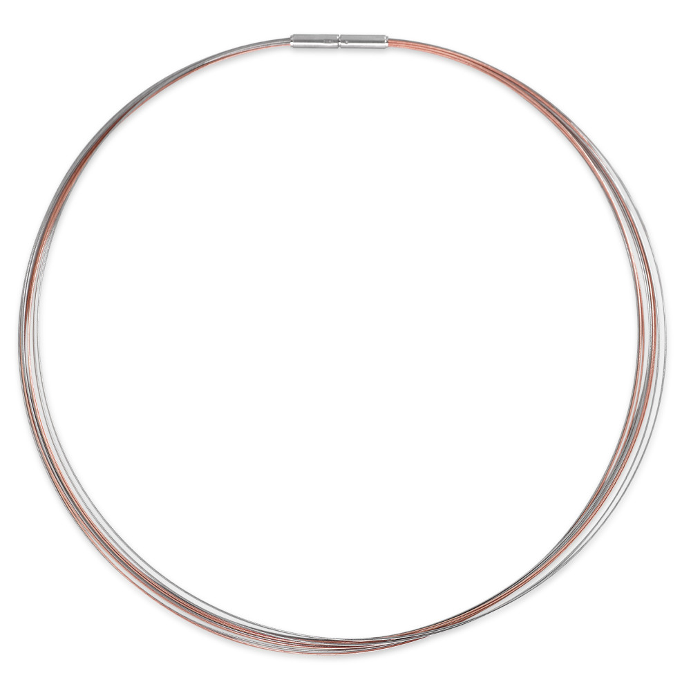 Collier TeNo Seilcollier DiaRa bicolor 10 rhg. aus Edelstahl rosé vergoldet  T-011-0300RG.45 - 011.0300RG.45