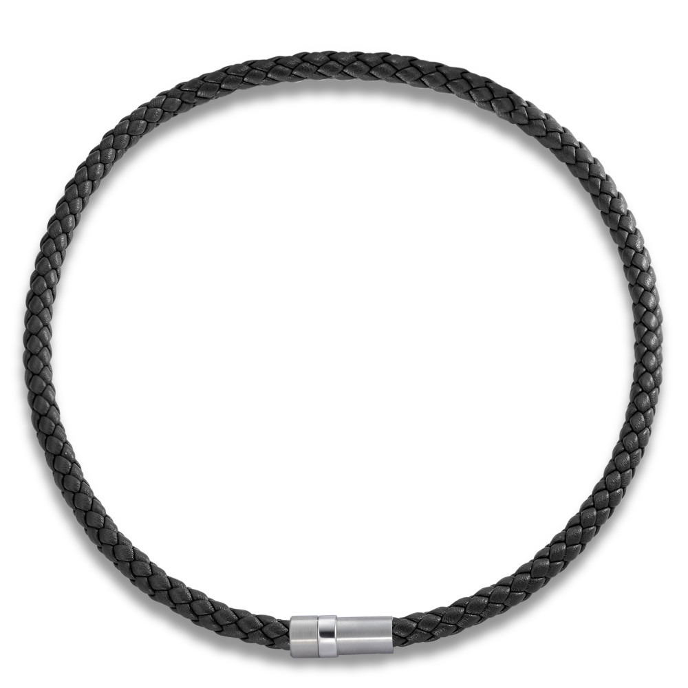 Collier TeNo DyKoN Leder Collier in schwarz mit Edelstahlverschluss und Safe Lock System 016.1100 45 cm