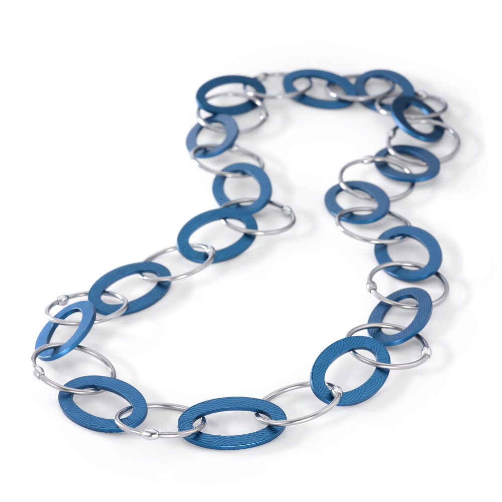 Collier TeNo Endless Kette  "Lapis Blue" aus Edelstahl und Aluminium  019.018OB3.80