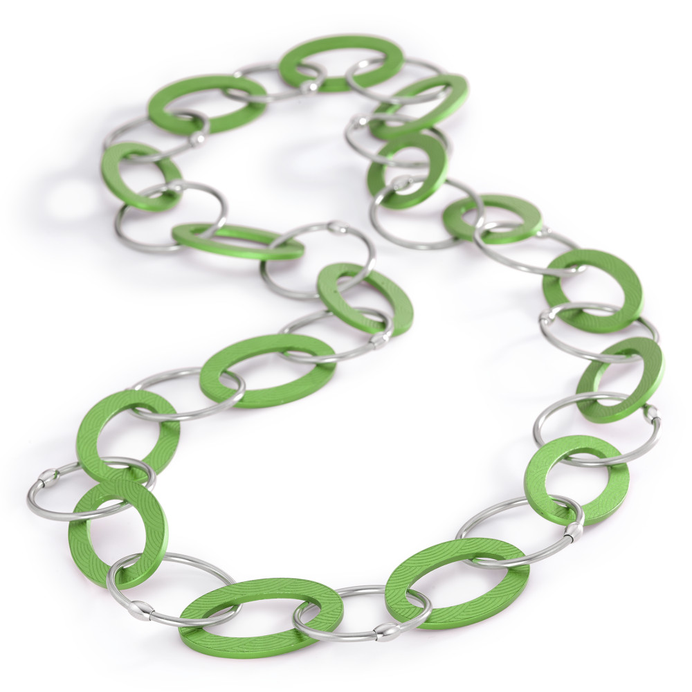 Collier TeNo Endless Kette  "Apple Green" aus Edelstahl und Aluminium  019.018OG3.100