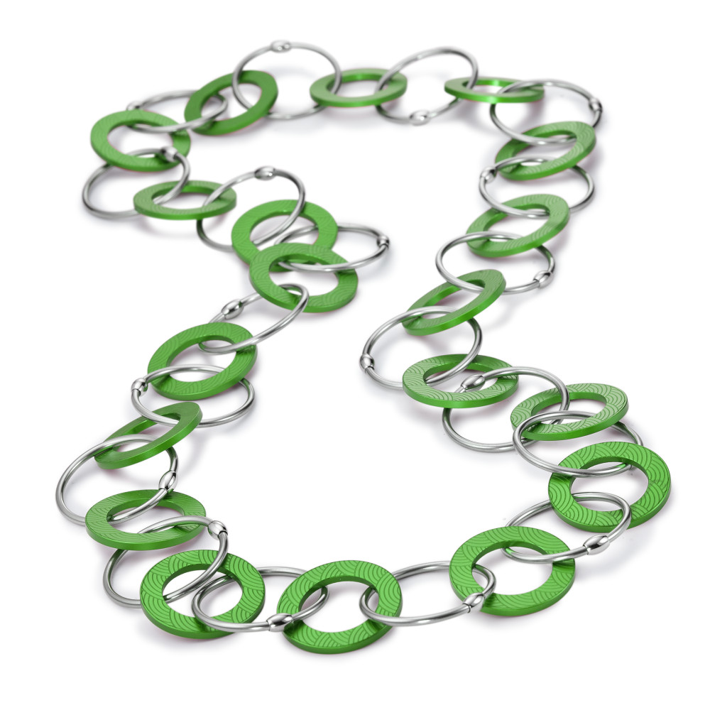 Collier TeNo Endless Kette  "Apple Green" aus Edelstahl und Aluminium  019.018RG3.80