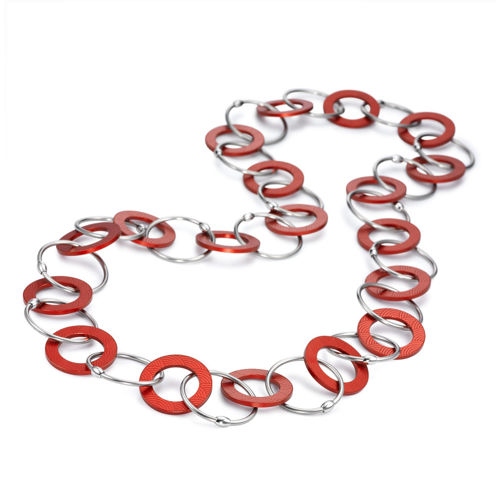 Collier TeNo Endless Kette "Ruby Red" aus Edelstahl und Aluminium  019.018RR3.80