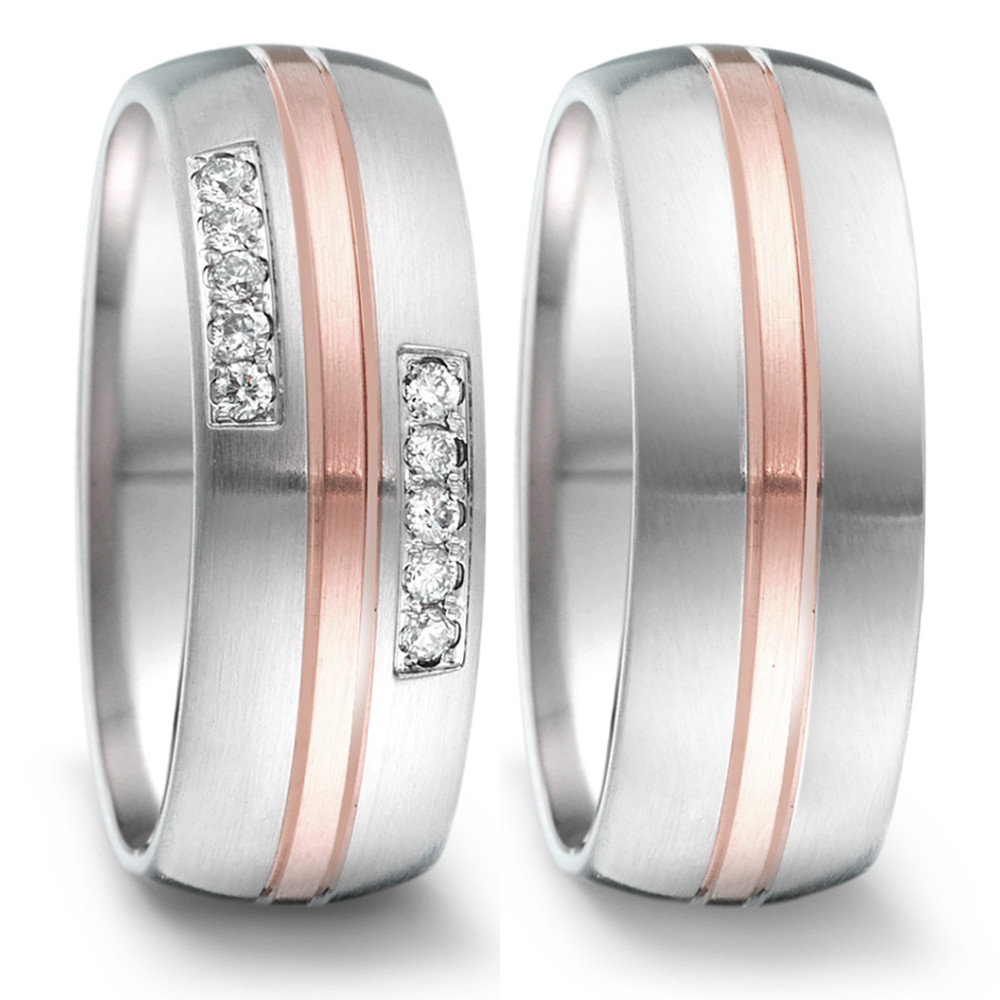 Partnerring Dieser elegante Ring aus der Tamor Partner Kollektion von TeNo vereint symbolische Bedeutung und individuellen Stil. Besonders glamourös wirkt der Ring durch die 10 funkelnden Diamanten in einer hochwertigen Pavé-Fassung. Designed und made in Germany ist dieser Ring ein perfekter Begleiter für den modernen Lifestyle. Mit seinem schlichten Design fügt er sich nahtlos in alltägliche Outfits ein und verleiht jedem Look das gewisse Extra. 068.26P01.D50RG.XX