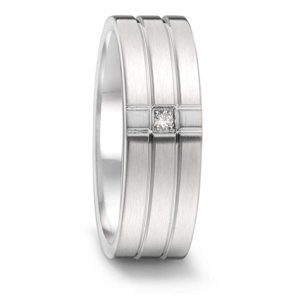 Partnerring TeNo Ring YuNis Edelstahl satinert mit Brillantpavée 0,02 Carat  069.33P01.D69.XX