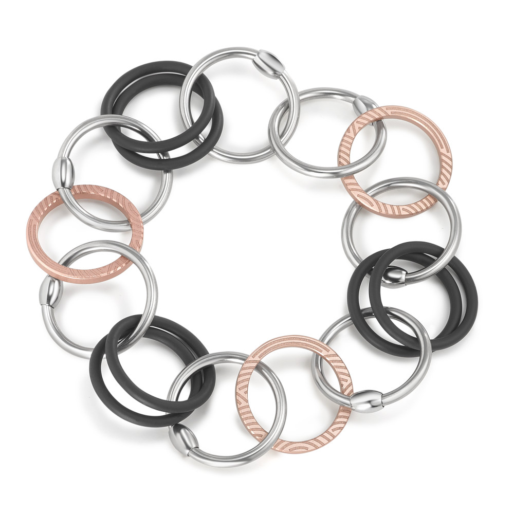 Armband TeNo Gliederarmband ENDLESS "Light Rosé" aus Edelstahl, Aluminium und Kautschuk 020.018RLR3.SS