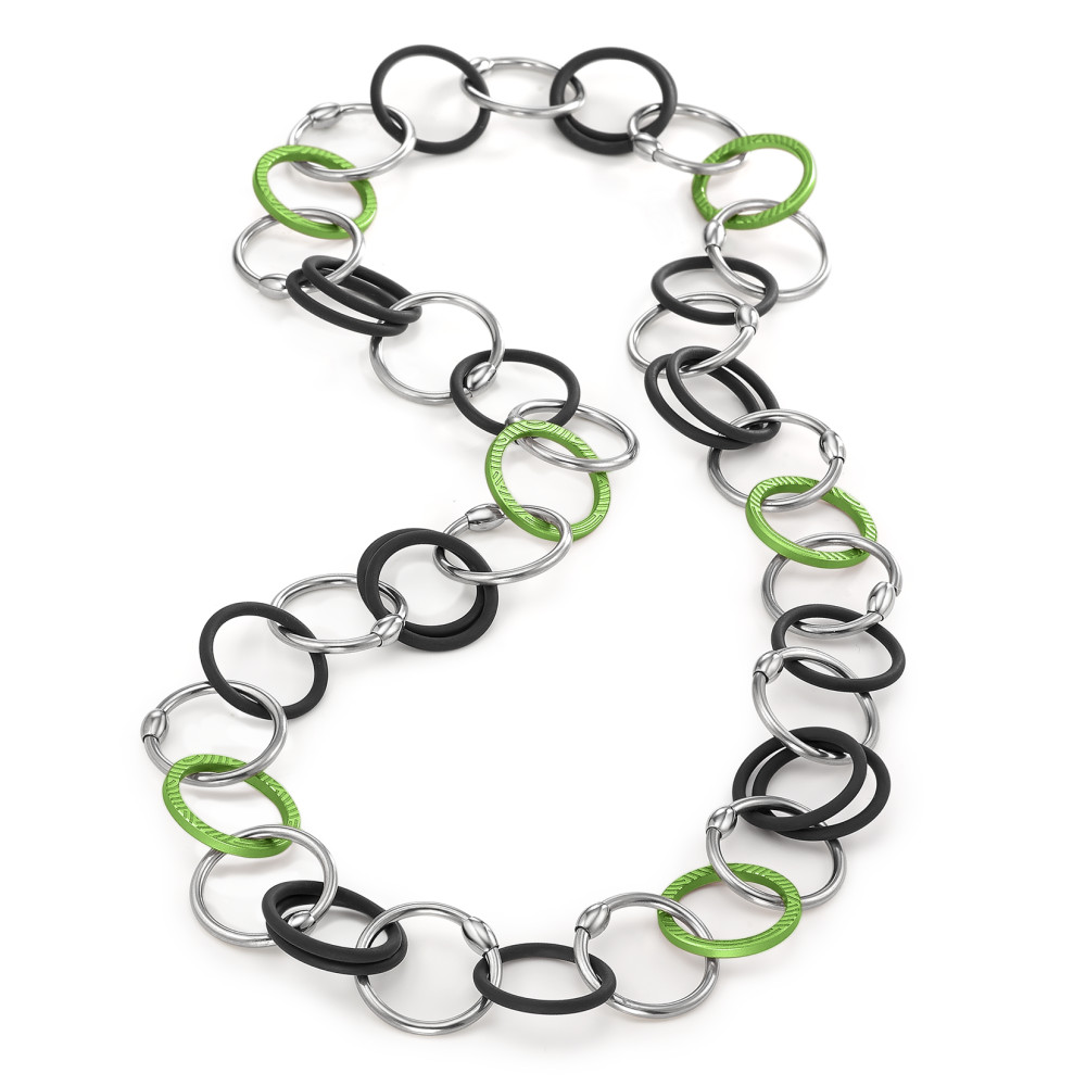 Collier TeNo Gliederkette ENDLESS "Apple Green" aus Edelstahl, Aluminium und Kautschuk 010.019RG2.60