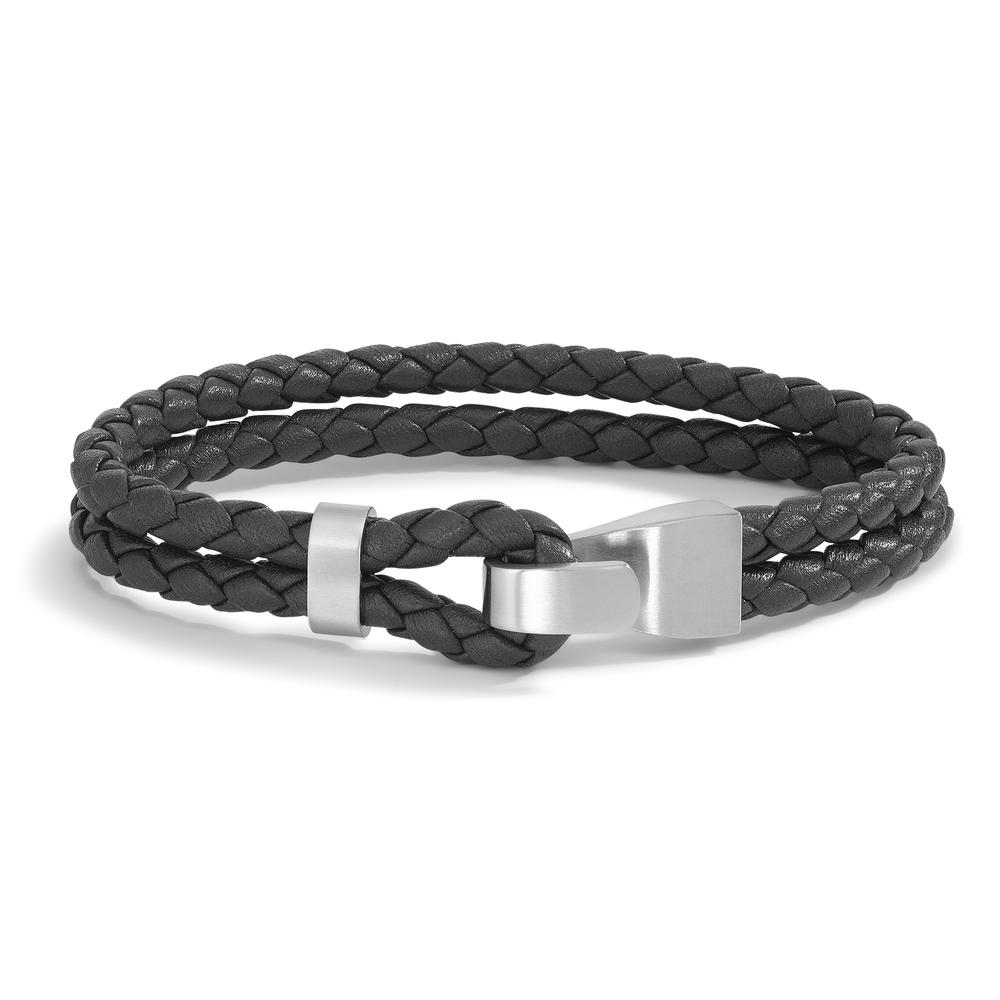 Armband TeNo Armband Vadino Black mit Knebelverschluss aus Edelstahl mit hochwertig schwarzem Flechtleder. Lässig-elegant und optimal als ständiger Begleiter. Durch die verstellbare Edelstahlschlaufe lässt sich das Armband leicht an- und ausziehen. 