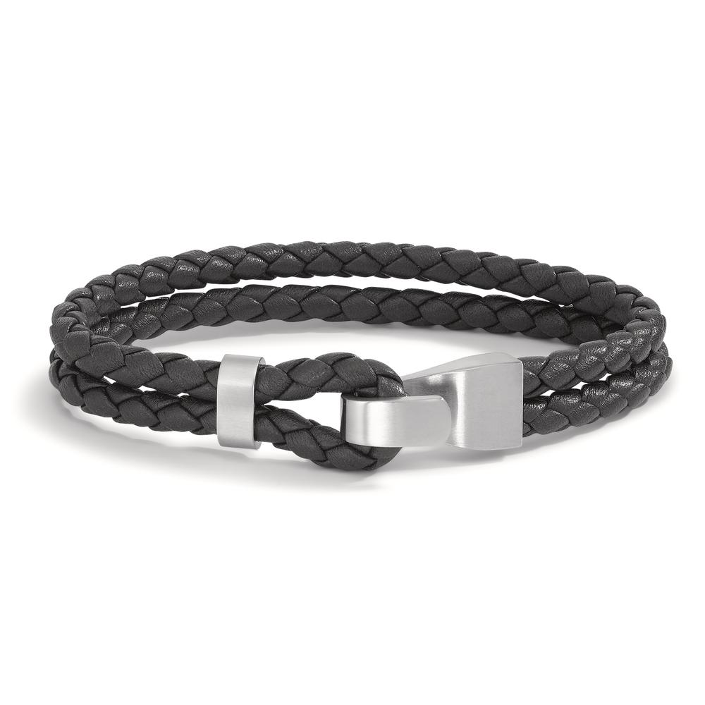 Armband Dieses Herrenarmband aus hochwertigem Edelstahl und geflochtenem Leder vereint Robustheit mit modernem Stil. Das zeitlose Design passt perfekt zu Casual- und Businesslooks und sorgt für ein komfortables Tragegefühl. Ein vielseitiges Accessoire für jeden Anlass.