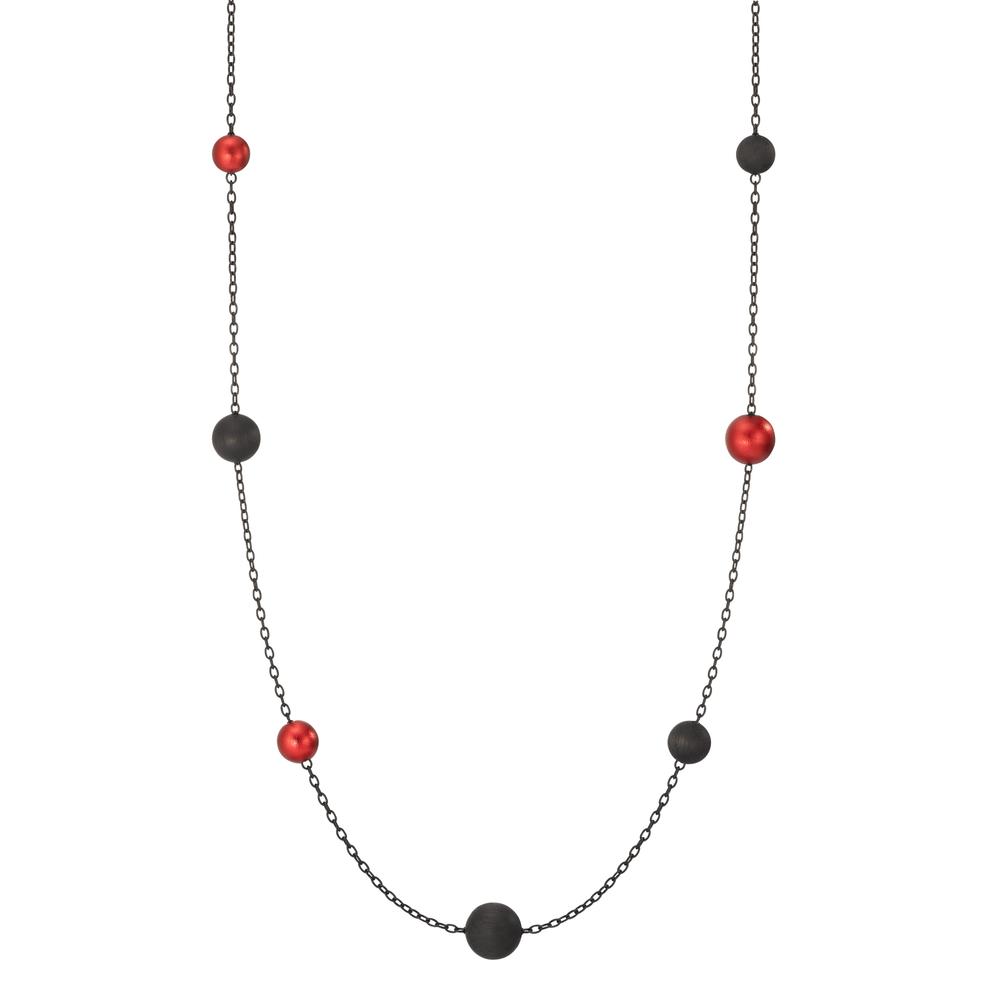 Collier Simply Red! Diese Halskette von TeNo Design setzt ein starkes Statement und ermöglicht zahlreiche spannende Kombinationen. Mit ihren roten und schwarzen Kugeln ist die sonst schwarze Edelstahlkette Nera ein zeitloses Schmuckstück. Sie ist in unterschiedlichen Längen erhältlich und kann als elegantes Einzel-Accessoire oder mit dem dazu passendem Ohrschmuck kombiniert werden.  