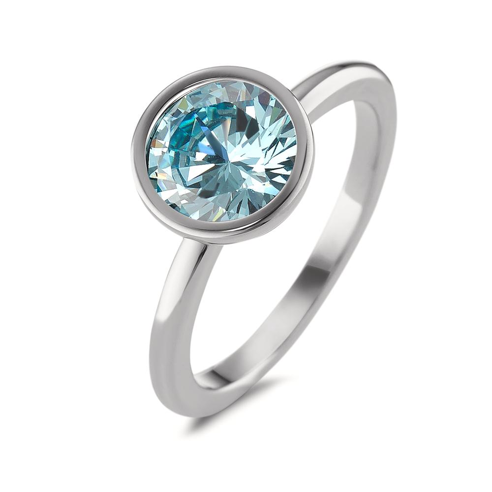 Fingerring Eleganter Damen Fingerring aus hochwertigem Edelstahl mit funkelndem Zirkonia-Stein in strahlendem Blau. Das schlichte, moderne Design macht den Ring zum perfekten Accessoire für jeden Anlass – zeitlos schön und widerstandsfähig für den täglichen Gebrauch.