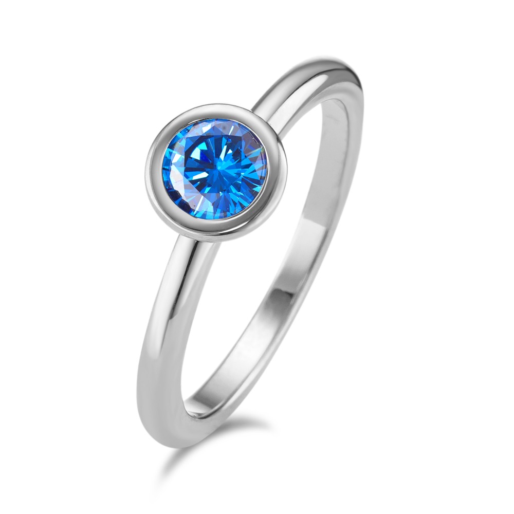 Fingerring Eleganter Damen-Fingerring aus hochwertigem Edelstahl mit funkelndem blauen Zirkonia. Zeitloses Design und langlebige Materialien machen diesen Ring zum perfekten Begleiter für jeden Anlass. Ein strahlendes Schmuckstück, das Stil und Eleganz vereint.
