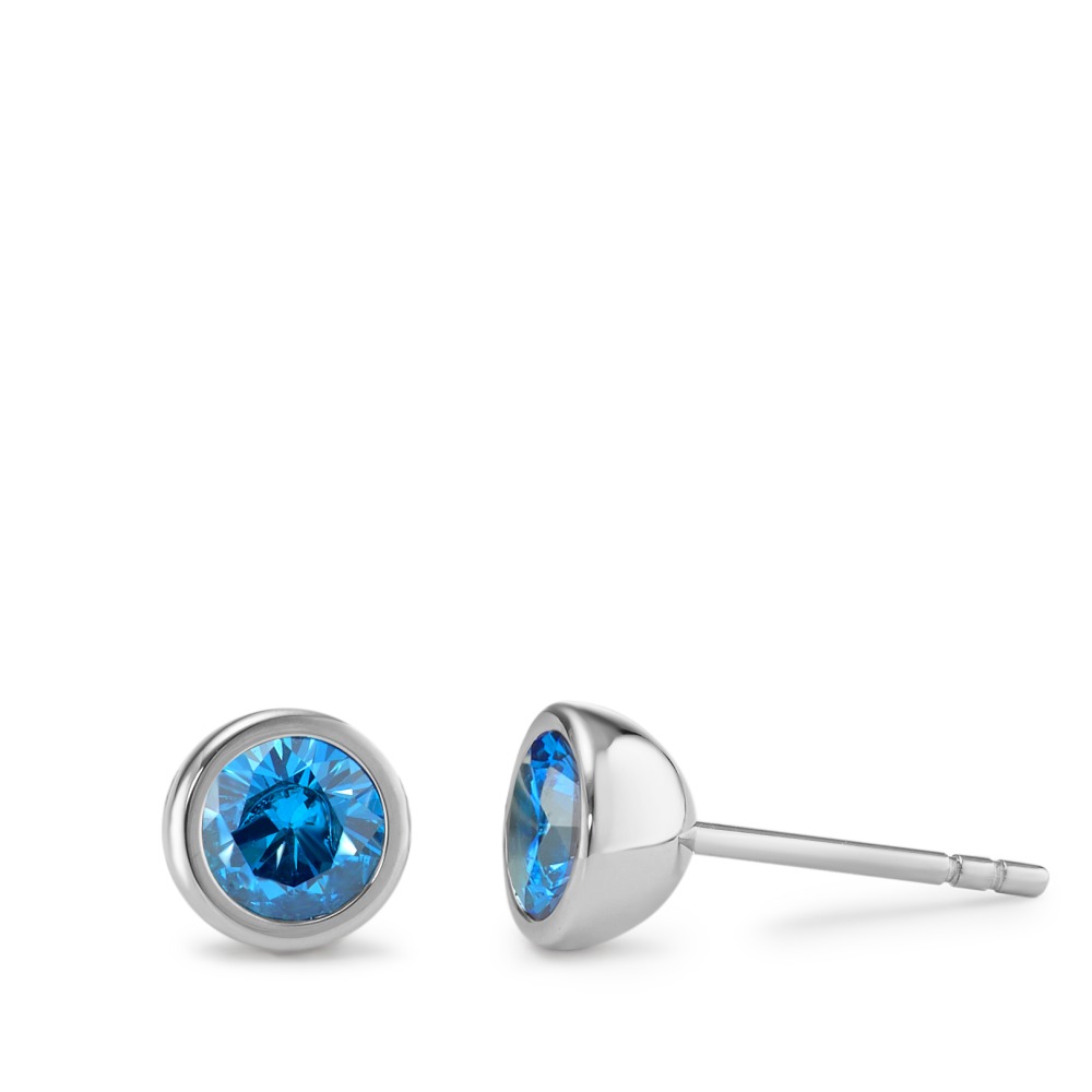 Ohrstecker Elegante Damen Ohrstecker aus hochwertigem Edelstahl, verziert mit funkelnden blauen Zirkonia-Steinen. Zeitloses Design, das jedes Outfit stilvoll ergänzt. Hautfreundlich, langlebig und perfekt für jeden Anlass – ein strahlender Blickfang für Ihre Ohrläppchen.