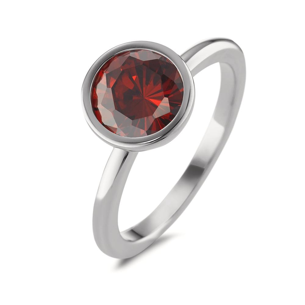 Fingerring Eleganter Damen Fingerring aus hochwertigem Edelstahl mit funkelndem, rotem Zirkonia-Stein. Das schlichte Design kombiniert zeitlose Schönheit mit modernem Chic und eignet sich perfekt für jeden Anlass. Hautfreundlich, langlebig und leicht zu kombinieren – ein Must-have für Ihr Schmuckkästchen!