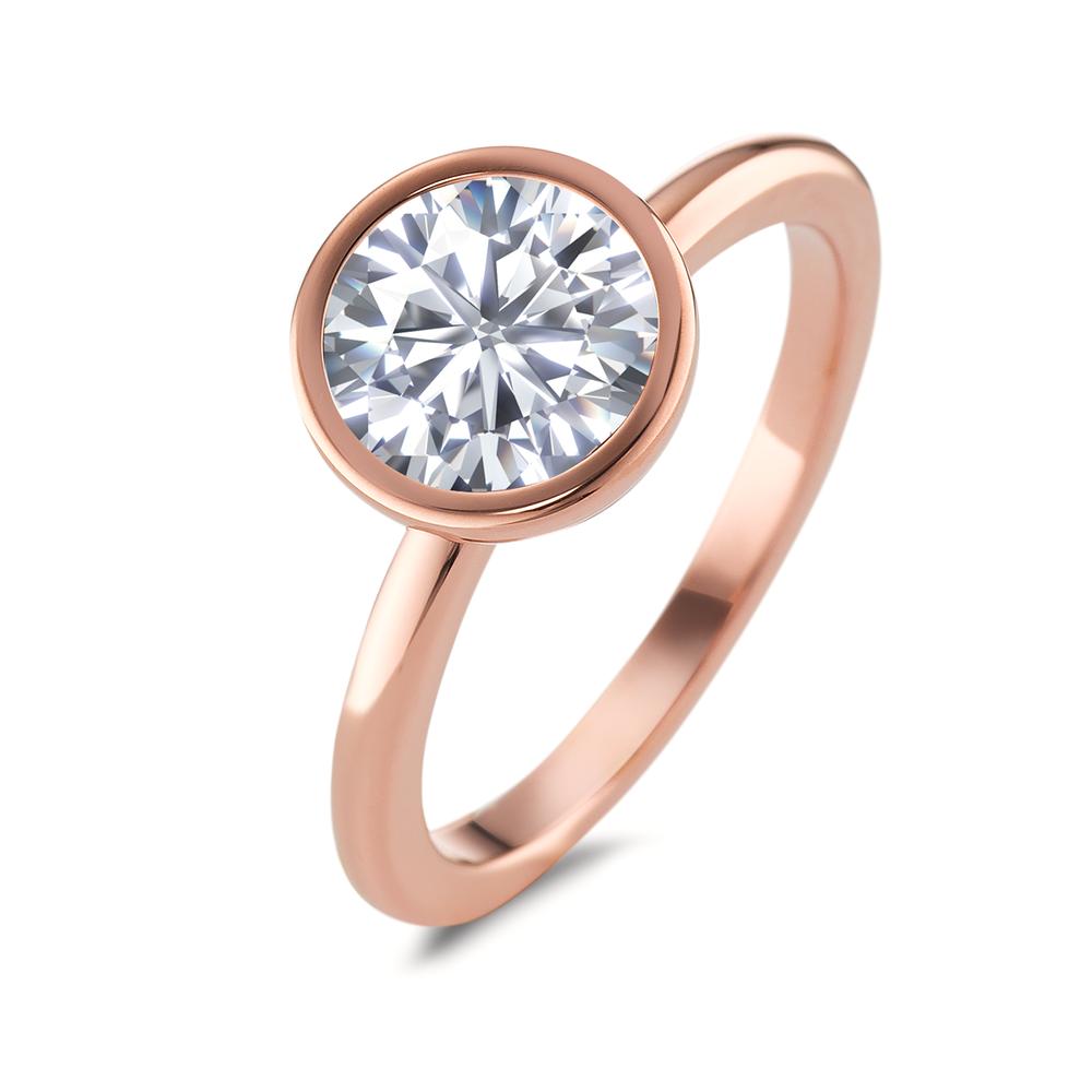 Fingerring Klares Design, pure Form und hohe Qualität: Der Joy Ring in Roségold aus Edelstahl mit funkelnd weissem Zirkonia ist ein stilvolles Einzel-Accessoires, kann aber auch ideal mit einem passenden Joy-Ring getragen werden. Beispielsweise mit einem Joy-Ring aus glänzendem Edelstahl entsteht eine wunderbare Leichtigkeit im Bicolor-Style, die perfekt zu einem modern-eleganten Look harmoniert. 