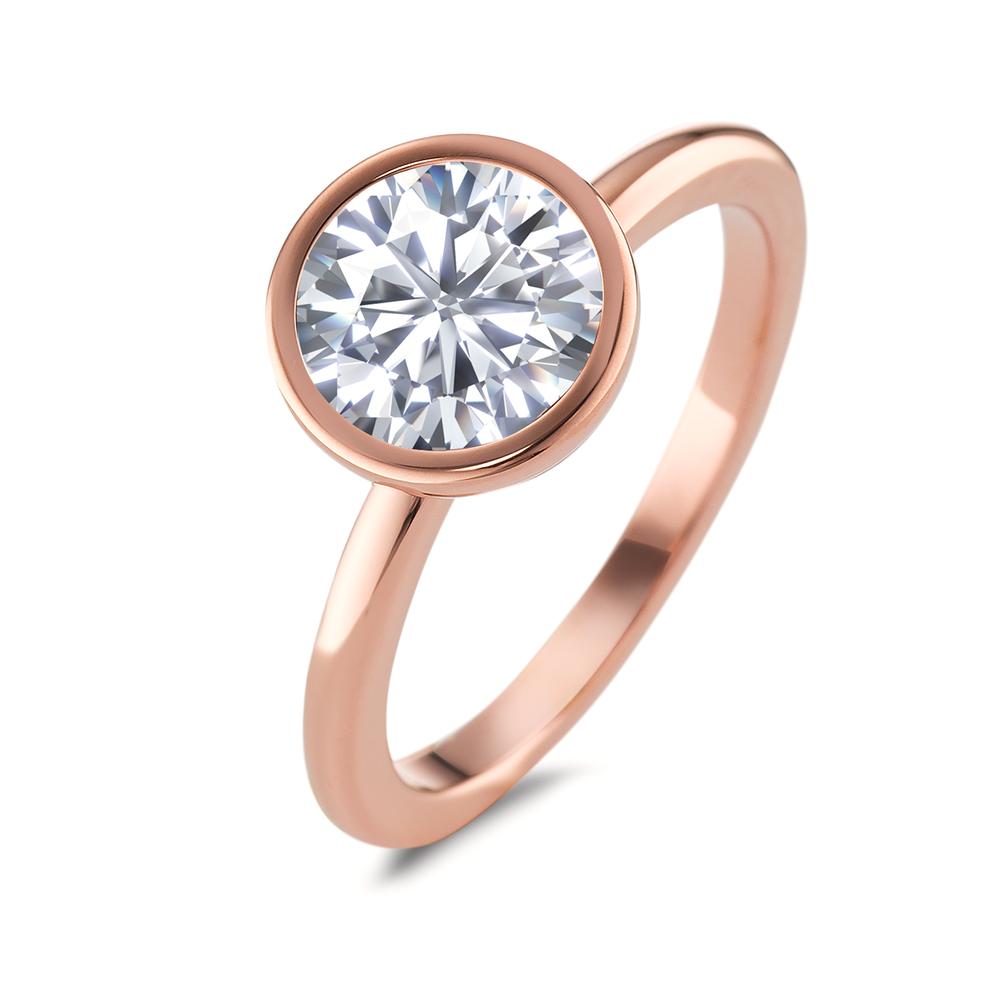 Fingerring Eleganter Damenring aus hochwertigem Edelstahl mit modernem Roséton. Der funkelnde Zirkonia-Stein in der feinen Fassung verleiht diesem Fingerring zeitlose Schönheit und einen edlen Glanz. Perfekt für den Alltag oder besondere Anlässe. Ein stilvoller Begleiter für jede Frau.