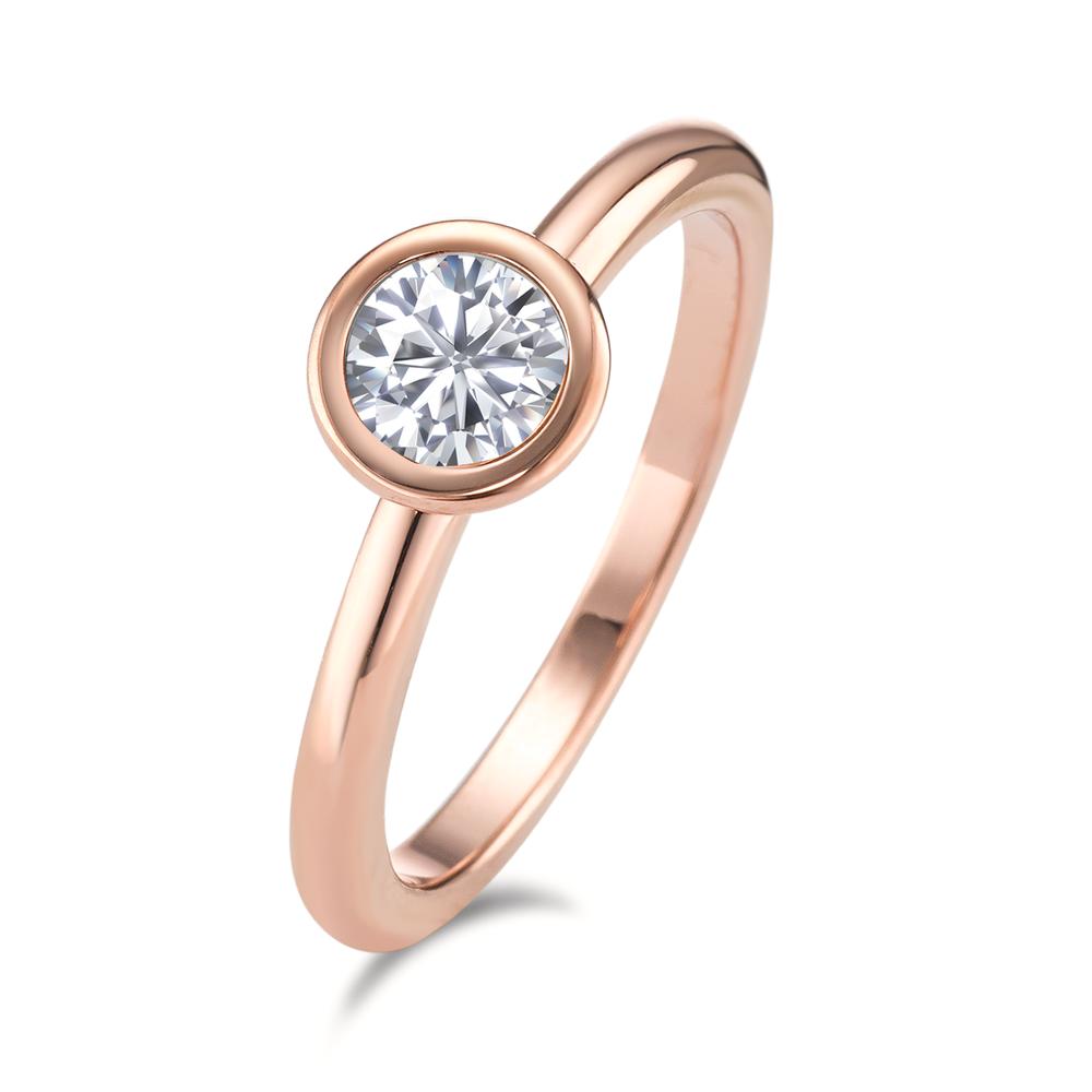 Fingerring Eleganter Damen Fingerring aus hochwertigem Edelstahl mit roségoldener Oberfläche. In der filigranen Fassung strahlt ein funkelnder Zirkonia, der dem Ring zeitlose Schönheit und Glanz verleiht. Perfekt für jeden Anlass und als stilvolles Geschenk geeignet.
