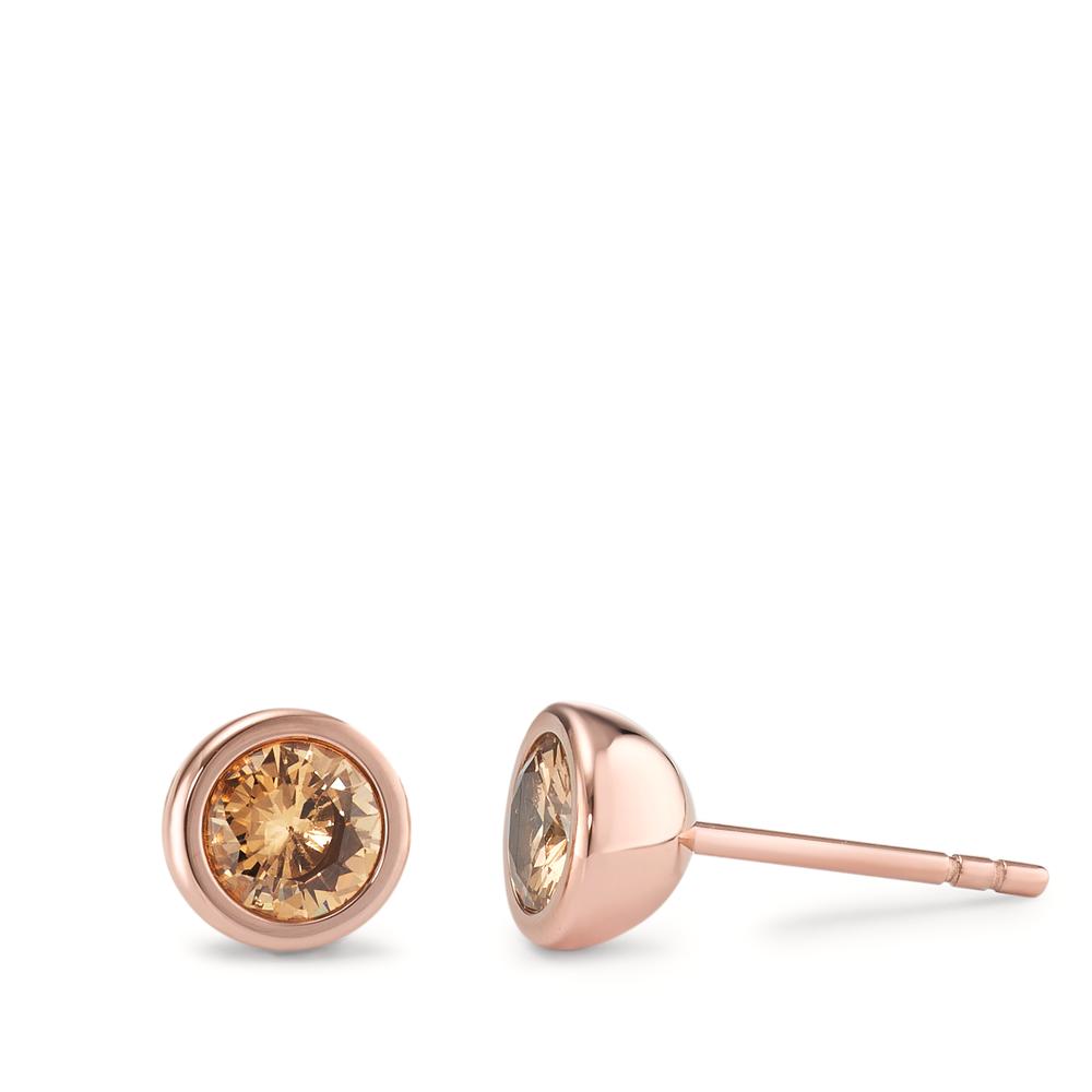 Ohrstecker Elegante Damen Ohrstecker aus hochwertigem Edelstahl mit funkelnden Zirkonia-Steinen in warmem Champagner-Ton. Das schlichte, zeitlose Design und die roségoldene Farbe machen diese Ohrstecker zum perfekten Accessoire für jeden Anlass – stilvoll, langlebig und hautfreundlich.