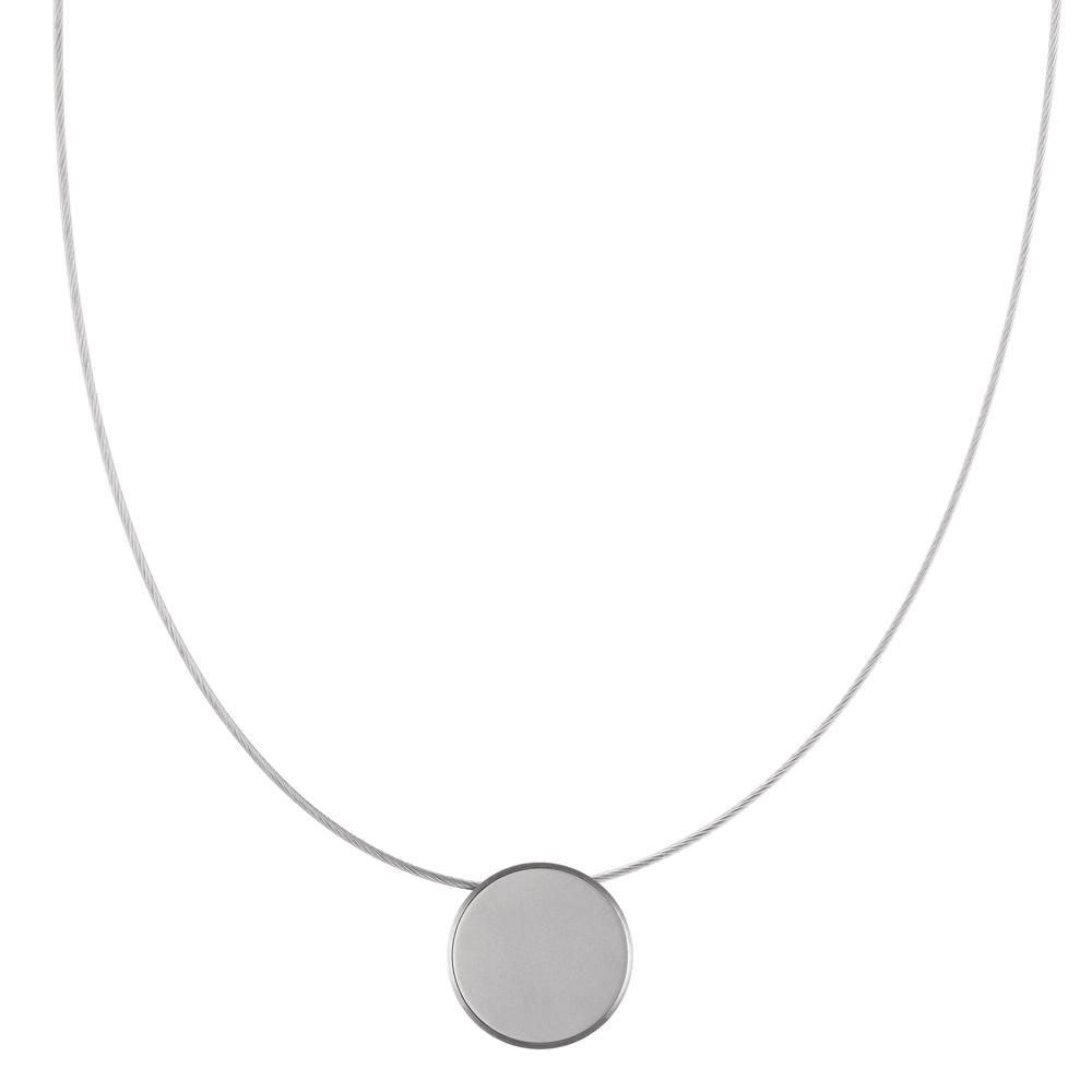 Collier Cleaner Chic unaufgeregt und stilvoll: Das Seilcollier Pura aus Edelstahl von TeNo kommt mit seinem zeitlosen Design nie aus der Mode. Es ist ein perfektes Schmuckstück, um alle Blicke auf sich zu ziehen. Mit seinem Anhänger im kreisförmigen Design und edler Sandmattierung kann es vielseitig zu unterschiedlichen Anlässen getragen werden. 