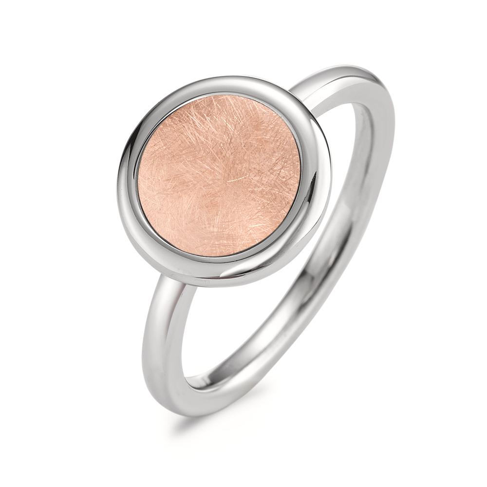 Fingerring Sophisticated - ein Ring mit Charakter: Dieser Bicolor-Roségold-Edelstahl Ring von TeNo besticht durch sein klares Design in zeitloser Formensprache. Auffallend klassisch und dabei aufregend anders kommt der Ring Elyna in glänzendem sowie eismattierten Finish ganz ohne Glitzern und Funkeln aus. Im gleichen Design sind Ohrstecker, Ohrhänger und Halsketten sowie ein weiterer Designring mit kleinerem Top erhältlich. 