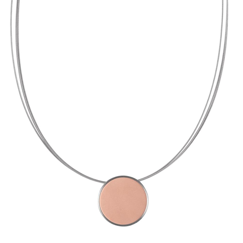 Collier Puristisch, zeitlos und stilvoll: An diesem hochwertig verarbeiteten Pura Halsreif von TeNo Design spielt elegantes Roségold die Hauptrolle. Zweifarbig im Bicolor Look aus Edelstahl mit IP Rosé Vergoldung gefertigt ist das filigrane Seilcollier ein stilvoller Begleiter für den Alltag wie auch am Abend. 