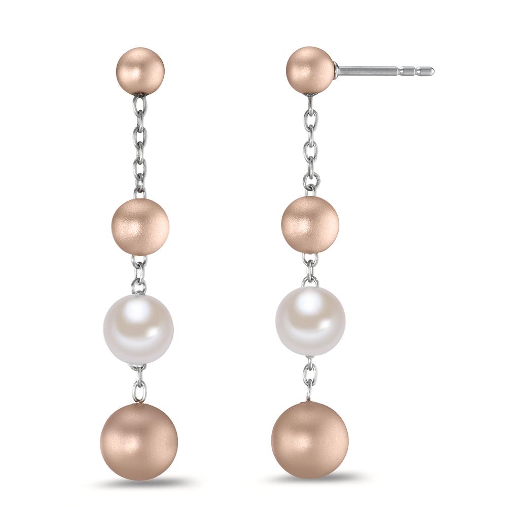 Ohrhänger Elegante Damen Ohrhänger aus robustem Edelstahl und leichtem Aluminium. Verziert mit einer schimmernden Muschelperle, verbindet dieses Accessoire zeitloses Design mit natürlicher Schönheit. Perfekt für täglich elegante und festliche Anlässe.