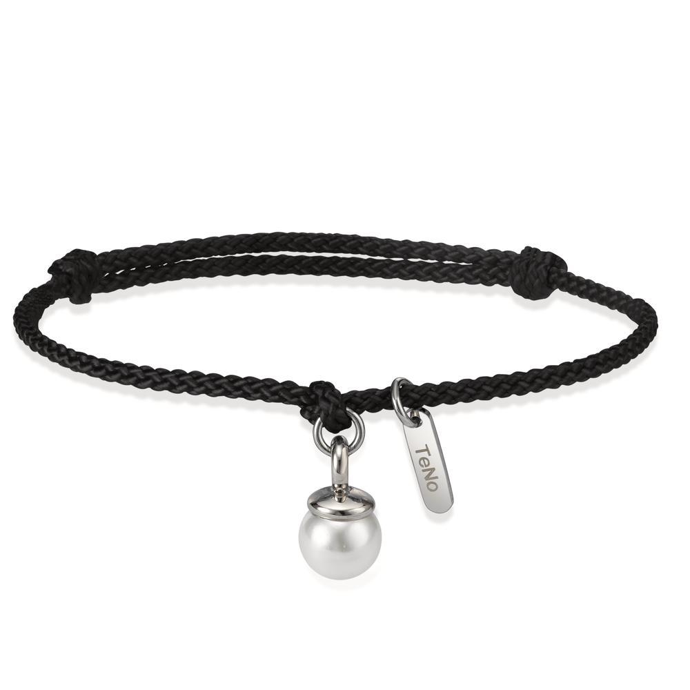 Armband Dieses Damen Armband kombiniert edles Textil mit hochwertigem Edelstahl und einer zarten Muschelperle als Anhänger. Das schwarze, geflochtene Band sorgt für einen modernen Look, während die Perle einen eleganten Akzent setzt. Perfekt für jeden Anlass – stilvoll und zeitlos.