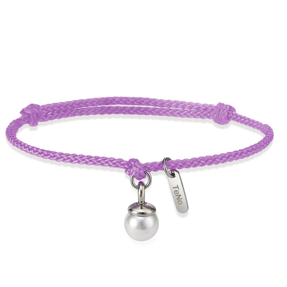 Armband Dieses Damen Armband kombiniert ein zartes lilafarbenes Textilband mit edlen Elementen aus Edelstahl und einer eleganten Muschelperle. Das zeitlose Design verleiht jedem Outfit einen dezenten, femininen Akzent und eignet sich perfekt für jeden Anlass. Verstellbar und angenehm zu tragen.