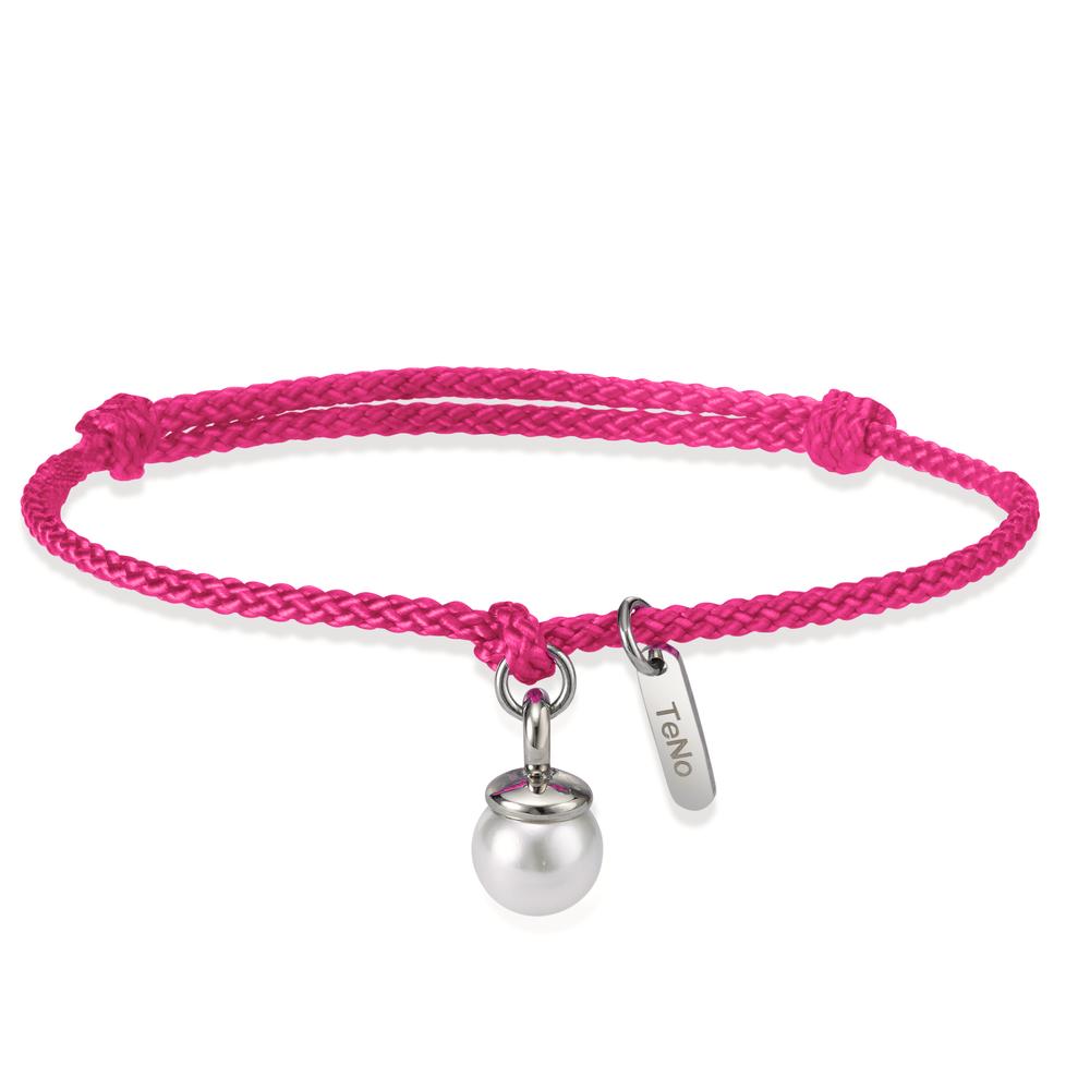 Armband Dieses TeNo Pearl Drop Armband Arya begeistert in peppigem Pink. Der Anhänger aus natürlicher Muschelperle bildet einen edlen Kontrast zum feinen Textilarmband, das bis zu 21 cm längenvariabel ist. Es kann wunderbar als schlichter Eyecatcher alleine getragen werden und lässt sich optimal mit anderen Armbändern kombinieren, um einen individuellen Look zu kreieren. 