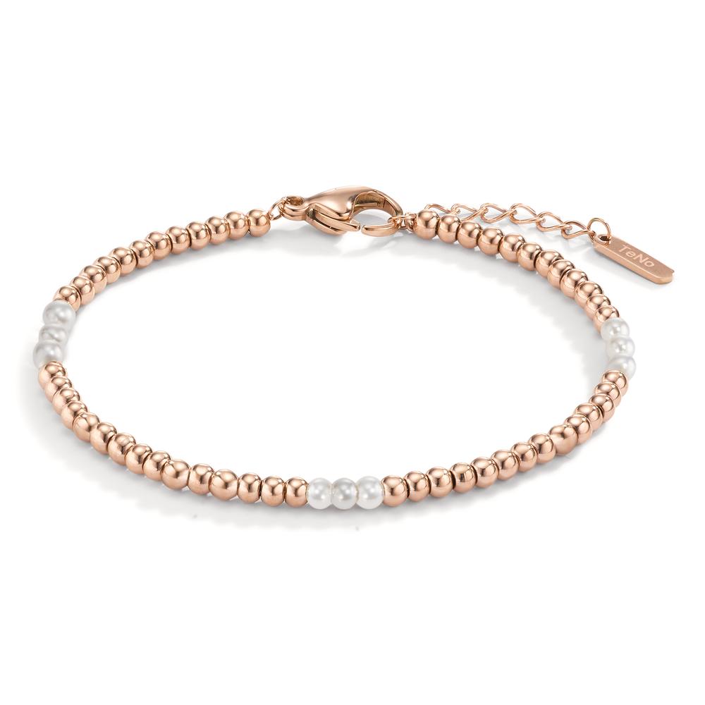 Armband Zeitlos elegantes Damen-Armband aus hochwertigem Edelstahl in Roségold. Dezente Muschelperlen setzen feine Akzente und verleihen dem Schmuckstück eine edle Note. Verstellbare Länge für perfekten Sitz – das ideale Accessoire für jeden Anlass.