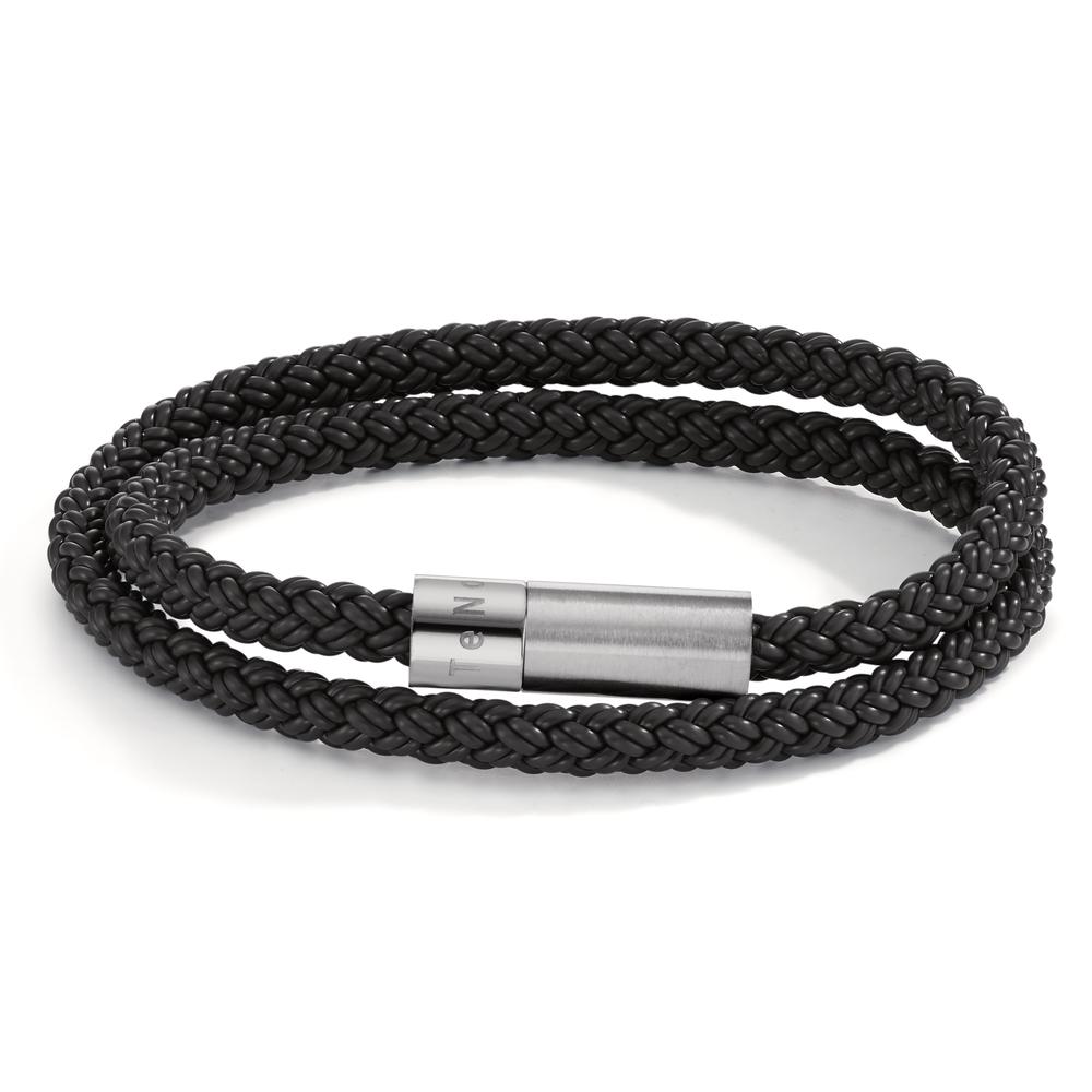 Armband TeNo Armband Heritage Sport aus Edelstahl mit hautfreundlichem Silikon-Kautschuk. Lässig, sportlich und elegant im Look & Style wird
das schwarze Heritage Sport Wickelarmband zweimal um das Handgelenk gelegt. Der stilsichere Verschluss mit seinem extra starken 
Magnetkern hält problemlos allen Alltagsanforderungen stand.
 