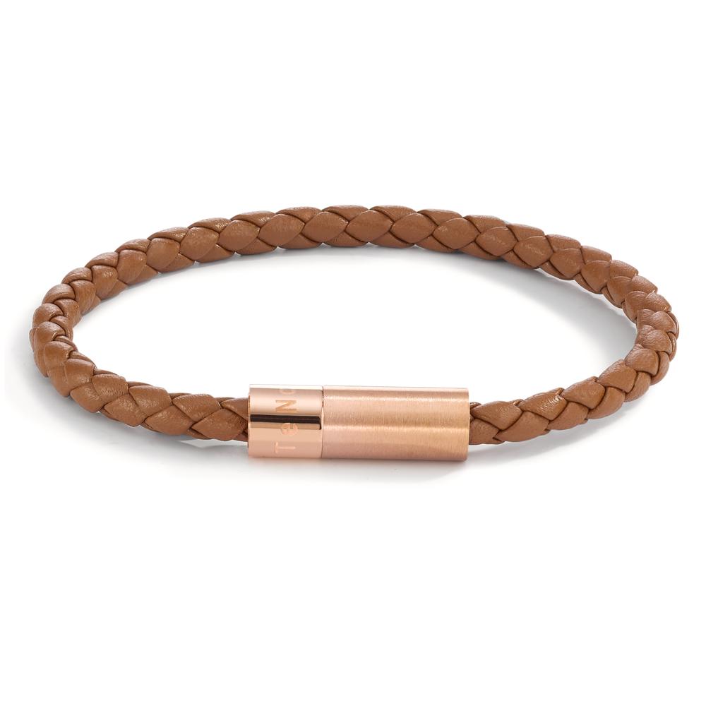 Armband Dieses Damen Armband kombiniert hochwertiges, geflochtenes Leder mit einem edlen Edelstahl-Verschluss in Roségold. Das zeitlose Design passt perfekt zu jedem Outfit und sorgt für einen eleganten Akzent am Handgelenk. Ideal für stilbewusste Frauen, die schlichte Eleganz lieben.