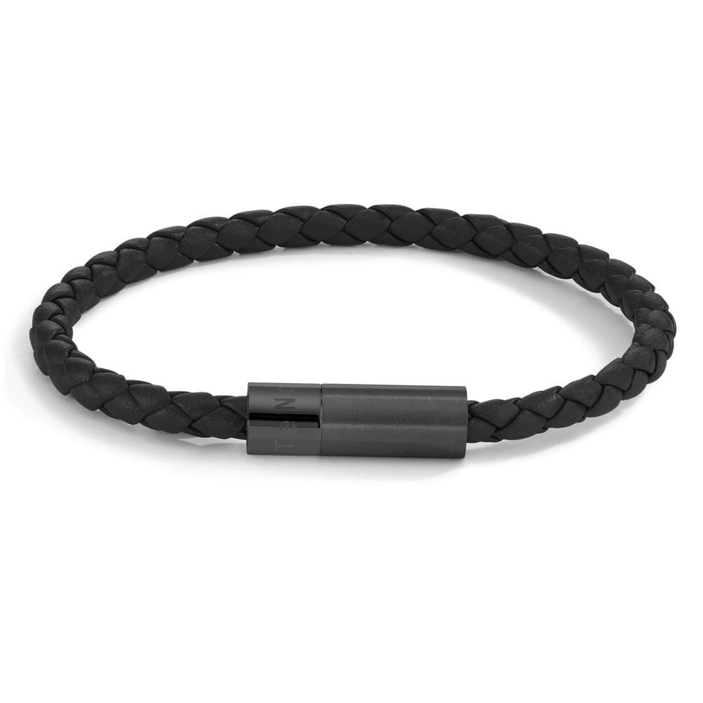 Armband Dieses Damenarmband vereint elegantes, geflochtenes Leder mit robustem Edelstahl. Der magnetische Verschluss sorgt für sicheren Halt und unterstreicht den modernen Look. Ein zeitloses Accessoire, das perfekt zu jedem Outfit passt und täglich getragen werden kann.